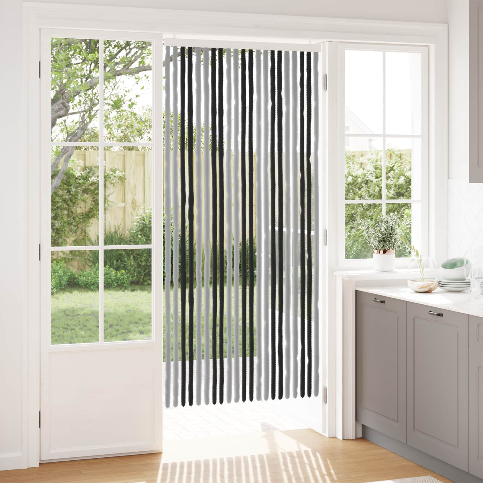 Sääsevõrk Chenille Hall ja must 90 x 200 cm 100% PP