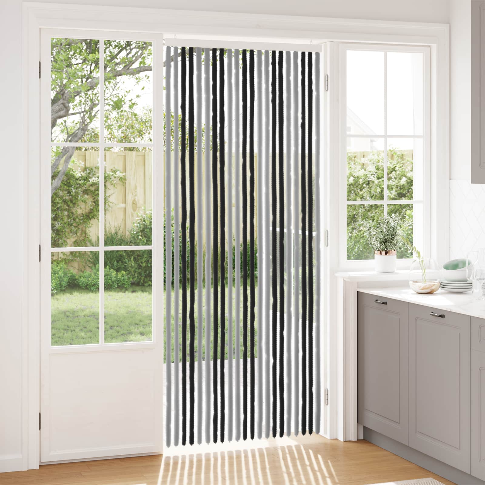 Sääsevõrk Chenille Hall ja must 90 x 220 cm 100% PP