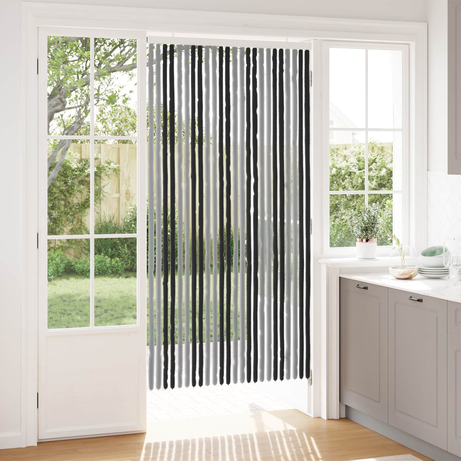 Sääsevõrk Chenille Hall ja must 100 x 200 cm 100% PP