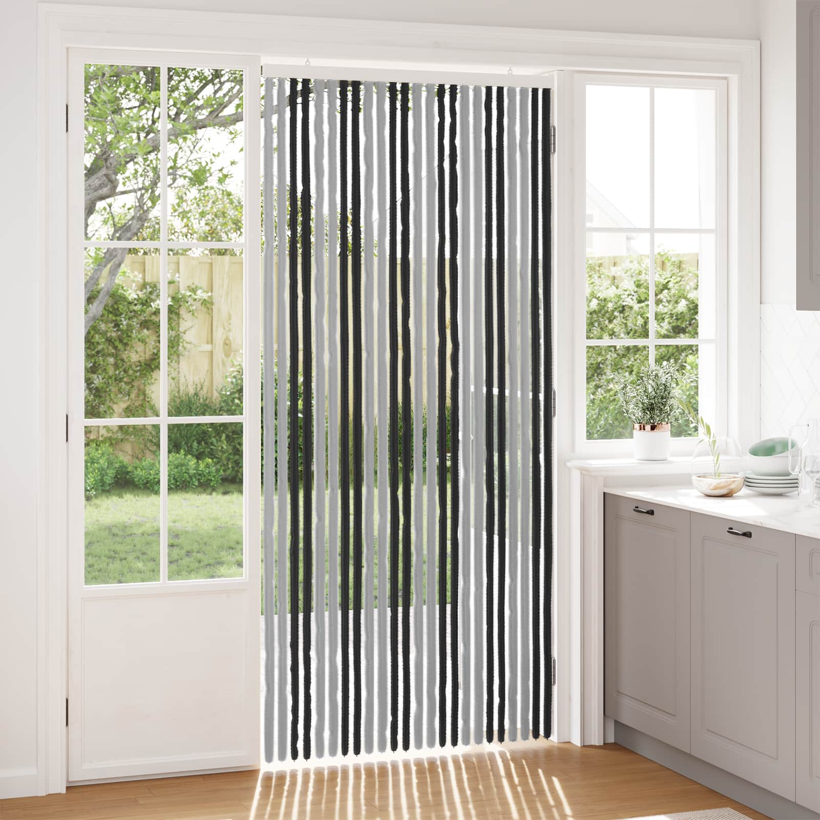 Sääsevõrk Chenille Hall ja must 100 x 220 cm 100% PP