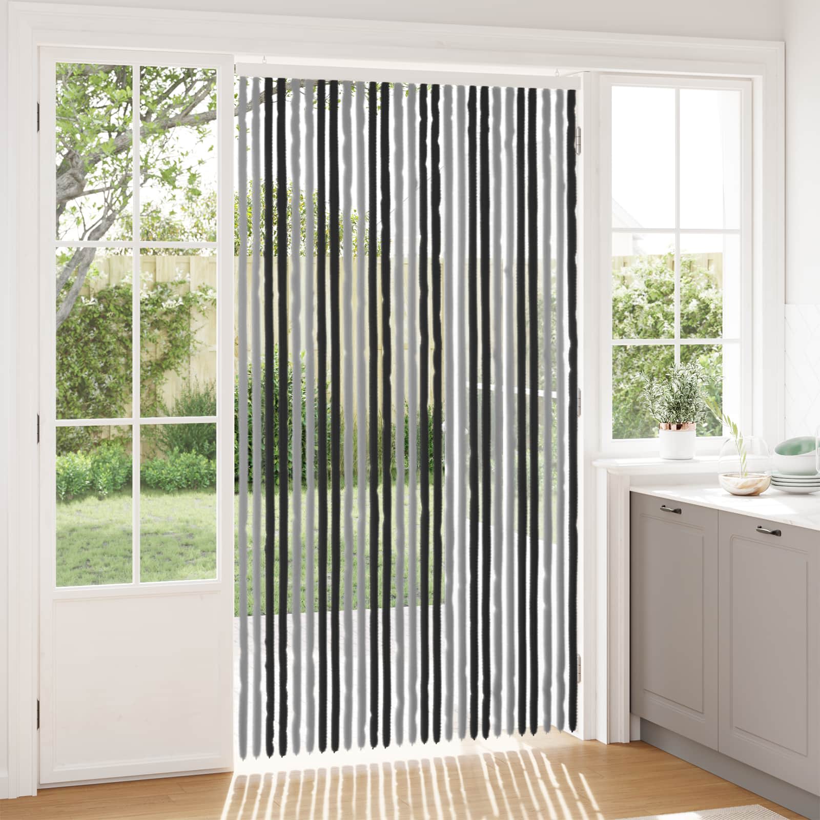 Sääsevõrk Chenille Hall ja must 118 x 220 cm 100% PP