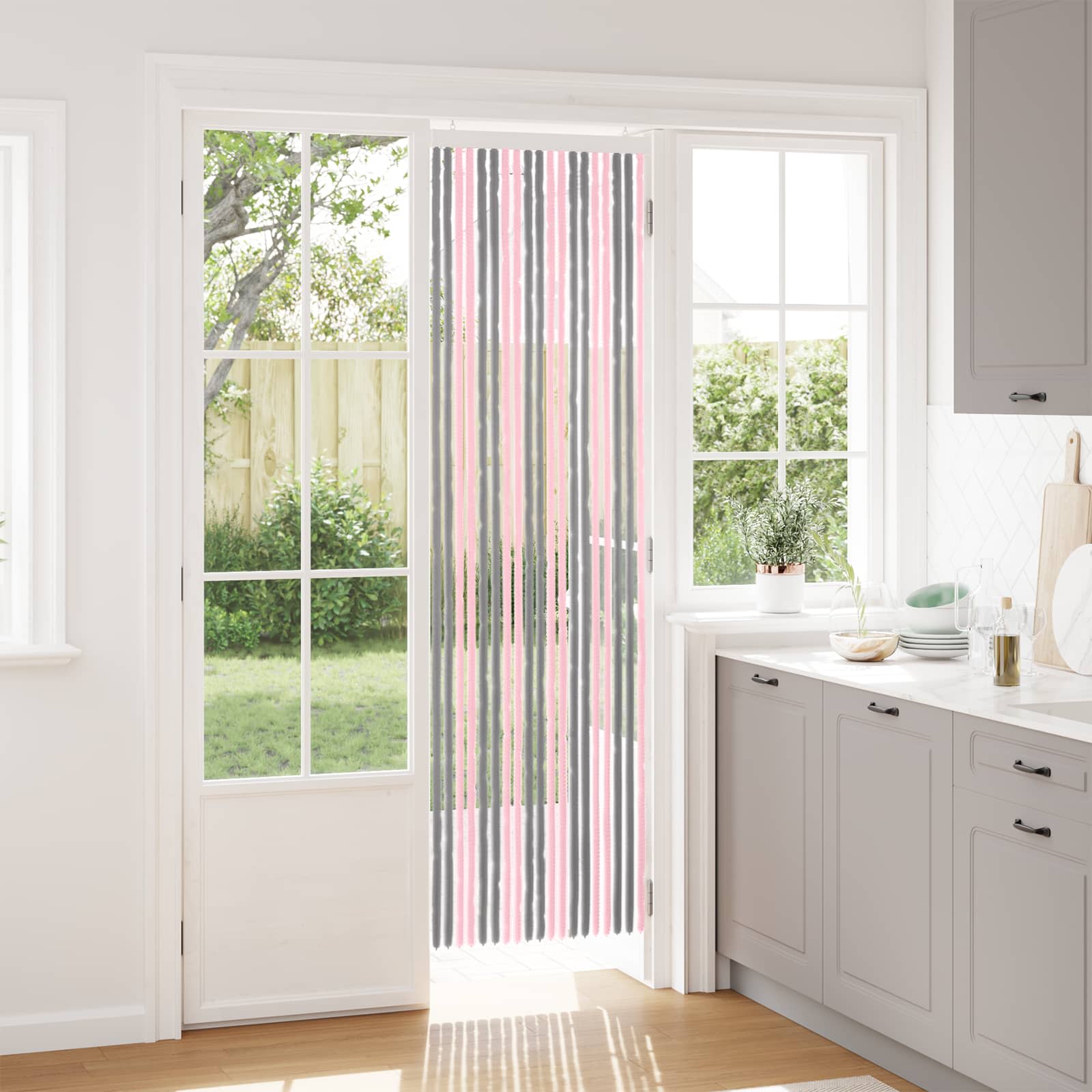Sääsevõrk Chenille Hõbehall ja Roosa 56 x 200 cm 100% PP
