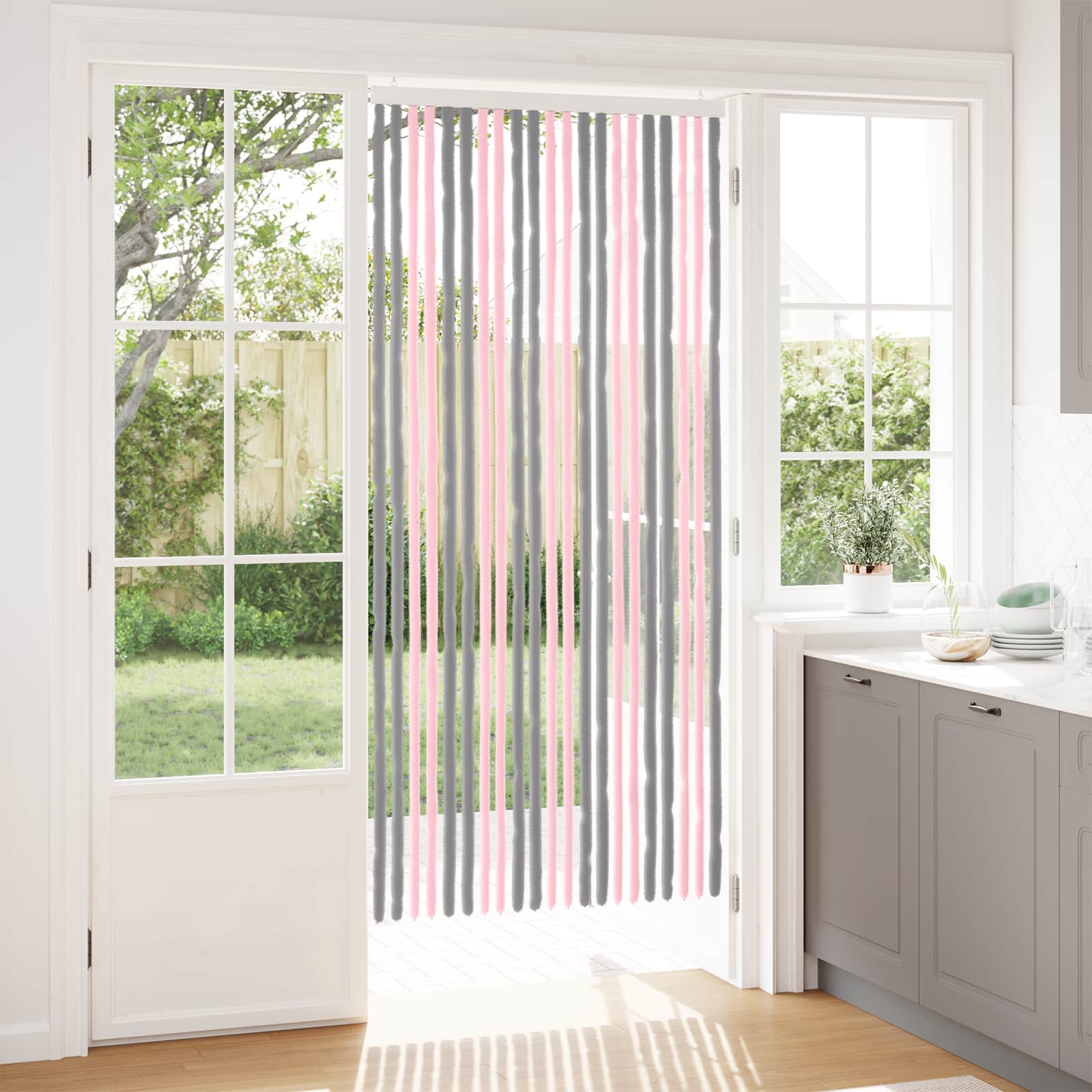 Sääsevõrk Chenille Hõbehall ja Roosa 90 x 200 cm 100% PP