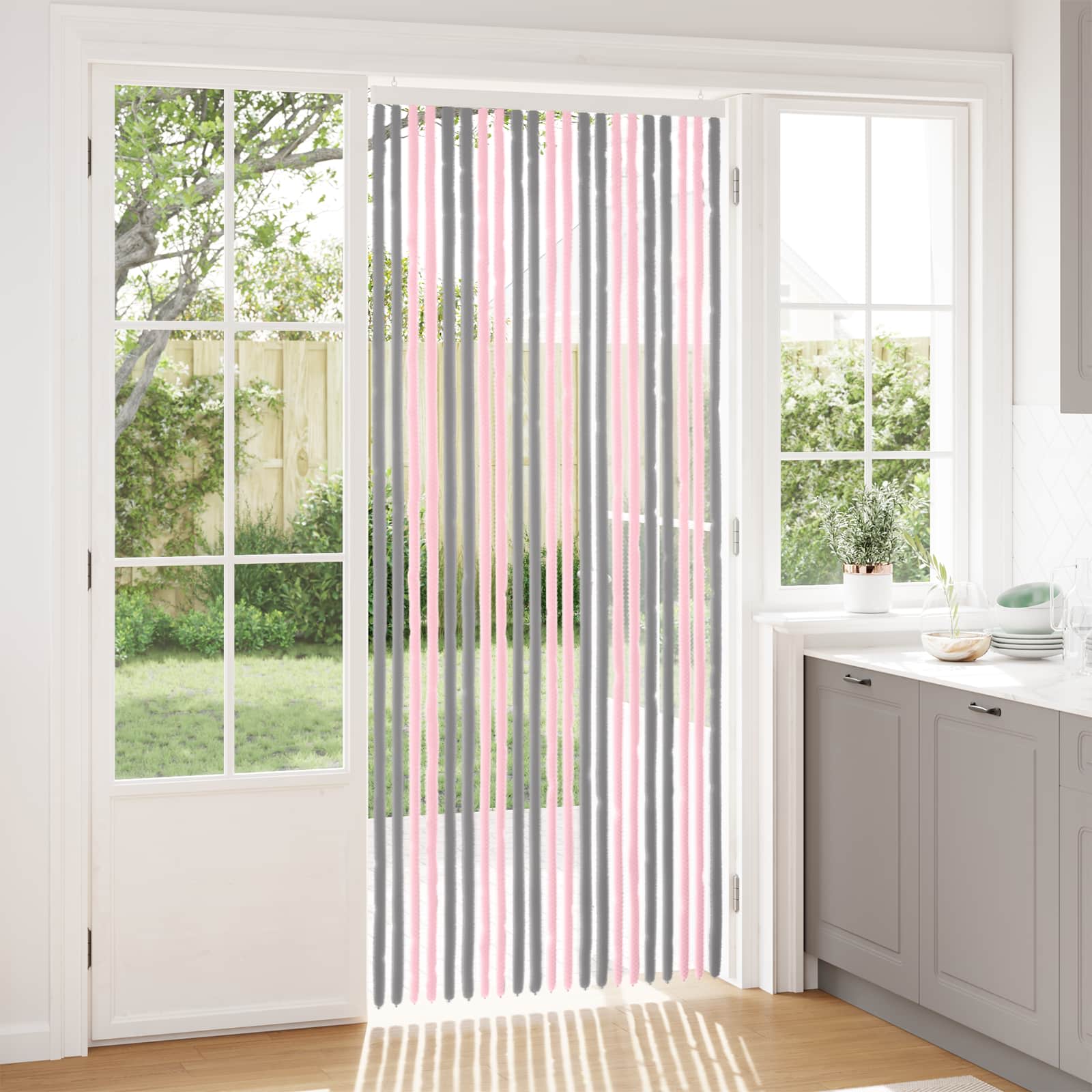 Sääsevõrk Chenille Hõbehall ja Roosa 90 x 220 cm 100% PP