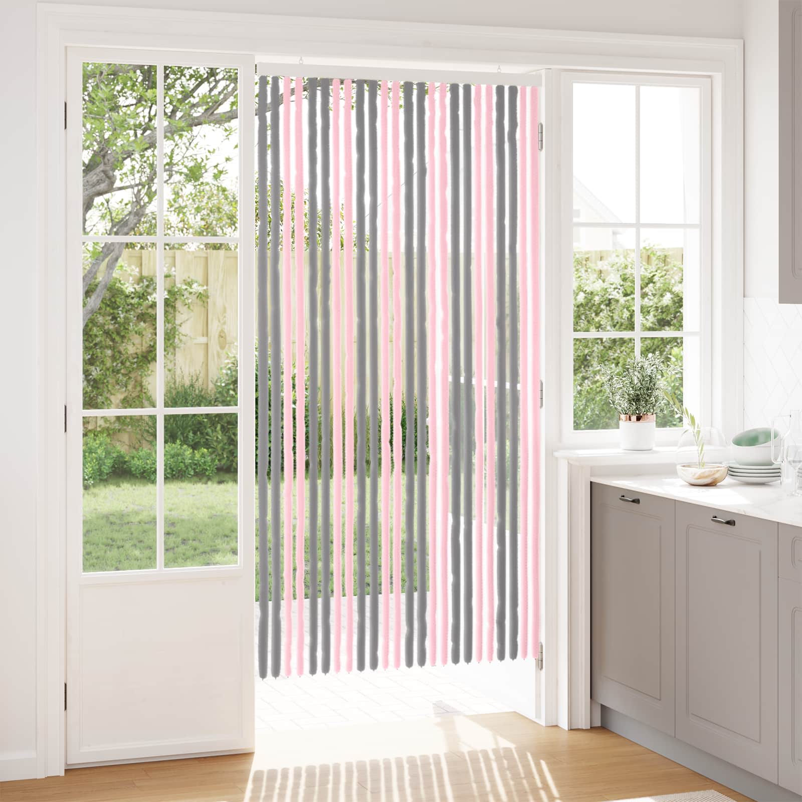 Sääsevõrk Chenille Hõbehall ja Roosa 100 x 200 cm 100% PP