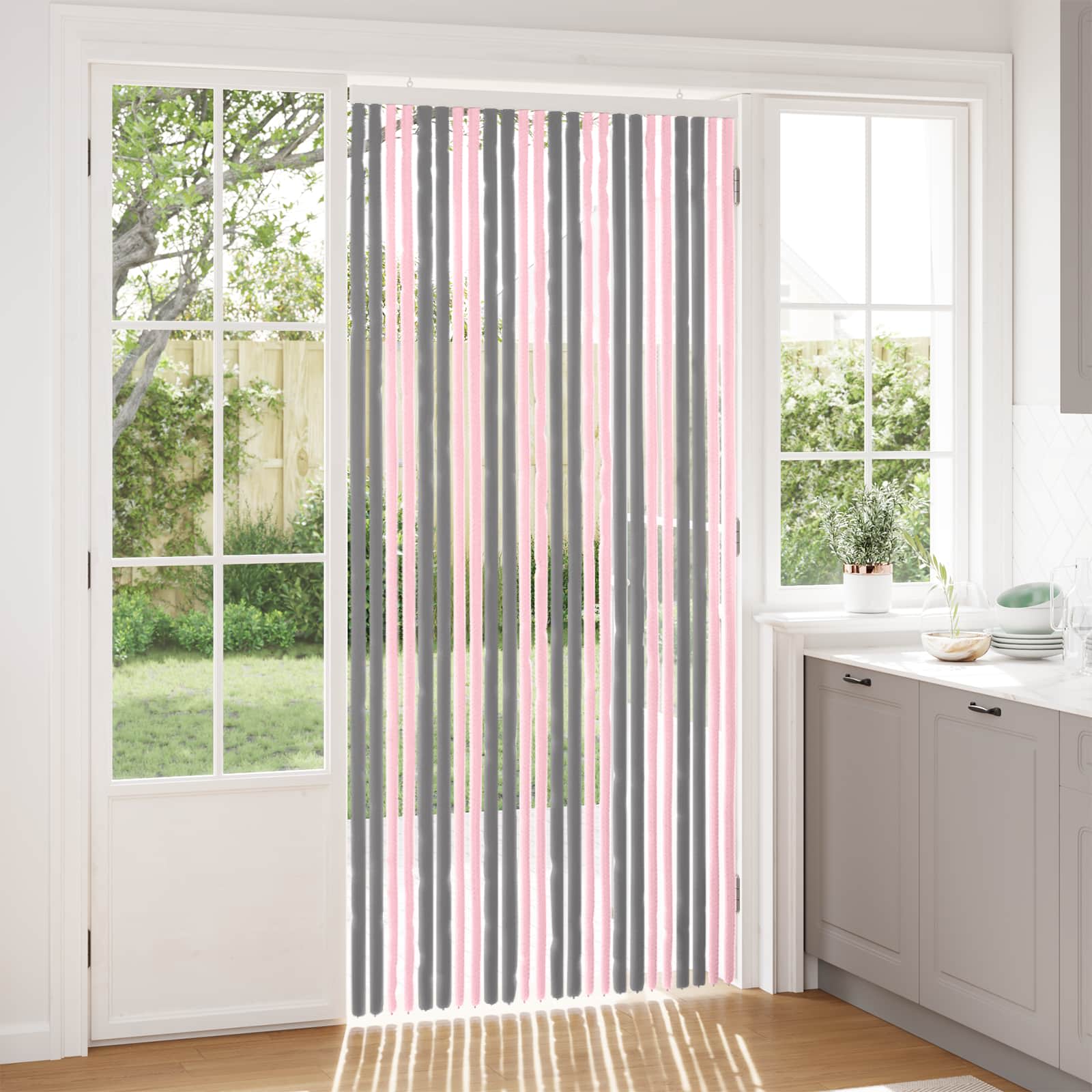 Sääsevõrk Chenille Hõbehall ja Roosa 100 x 220 cm 100% PP