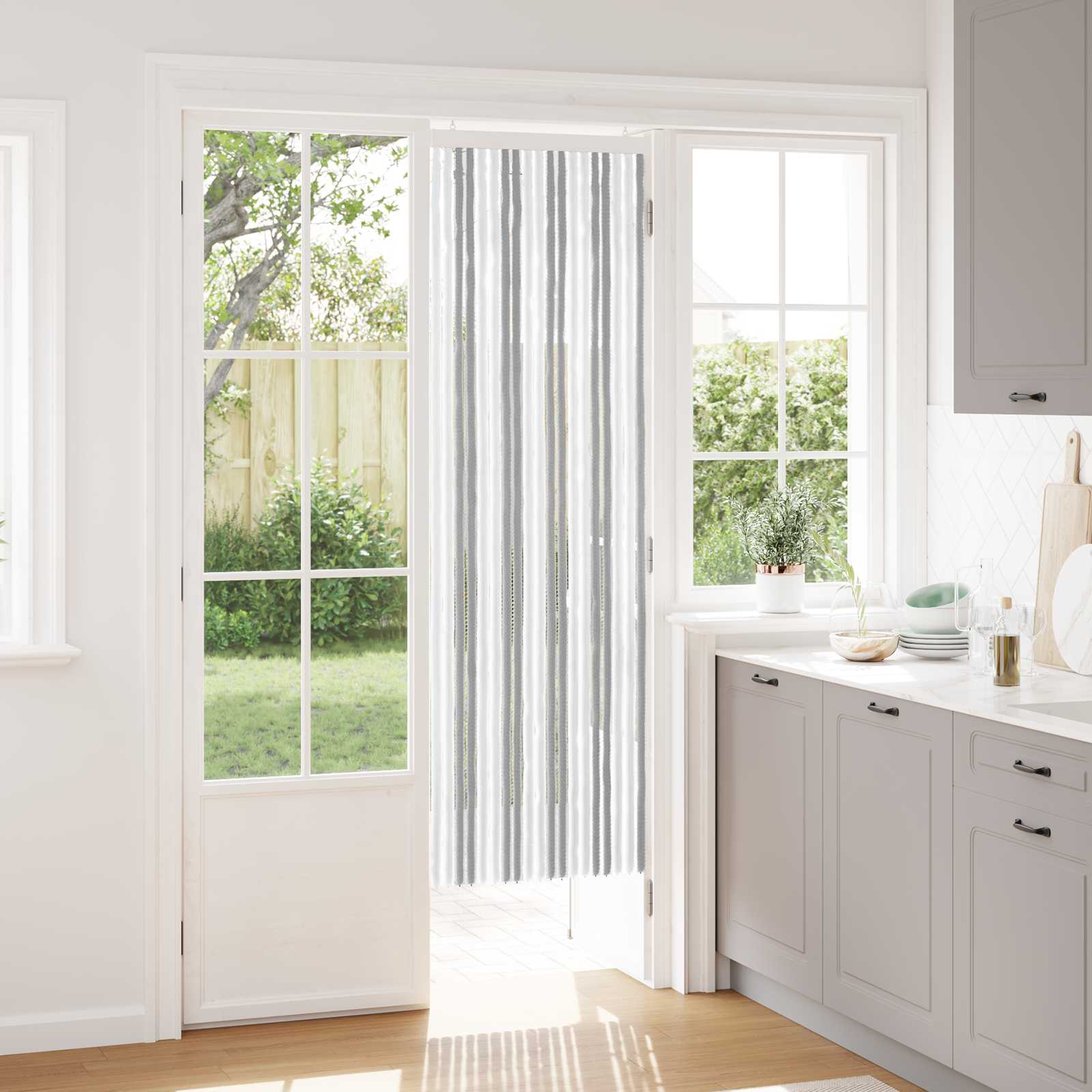 Sääsevõrk Chenille Hall ja Valge 56 x 185 cm 100% PP