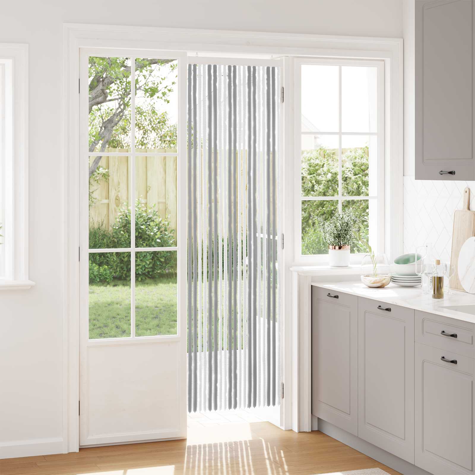Sääsevõrk Chenille Hall ja Valge 56 x 200 cm 100% PP