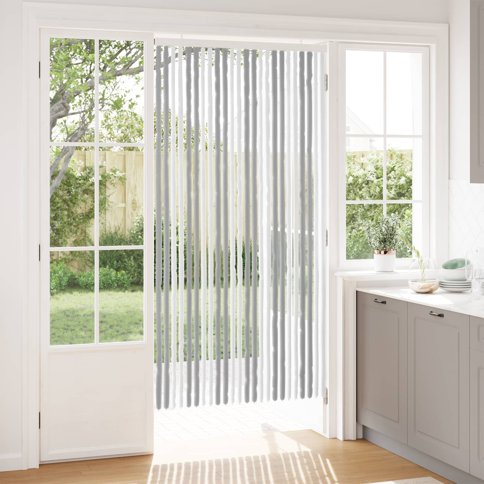 Sääsevõrk Chenille Hall ja Valge 100 x 200 cm 100% PP