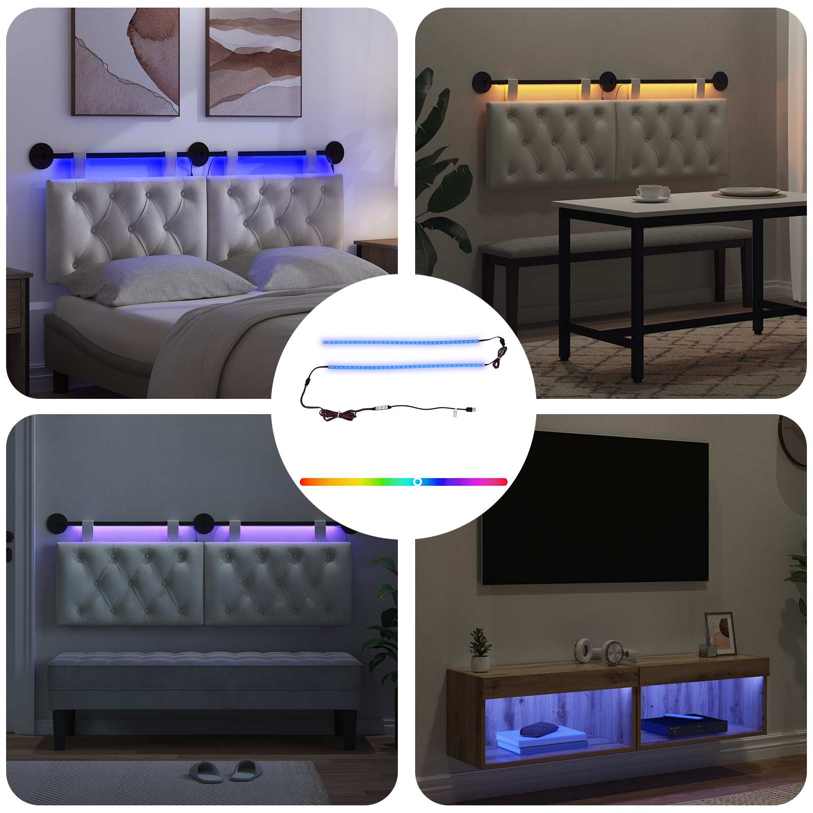 LED Ribad 110 cm Mitmevärviline PVC