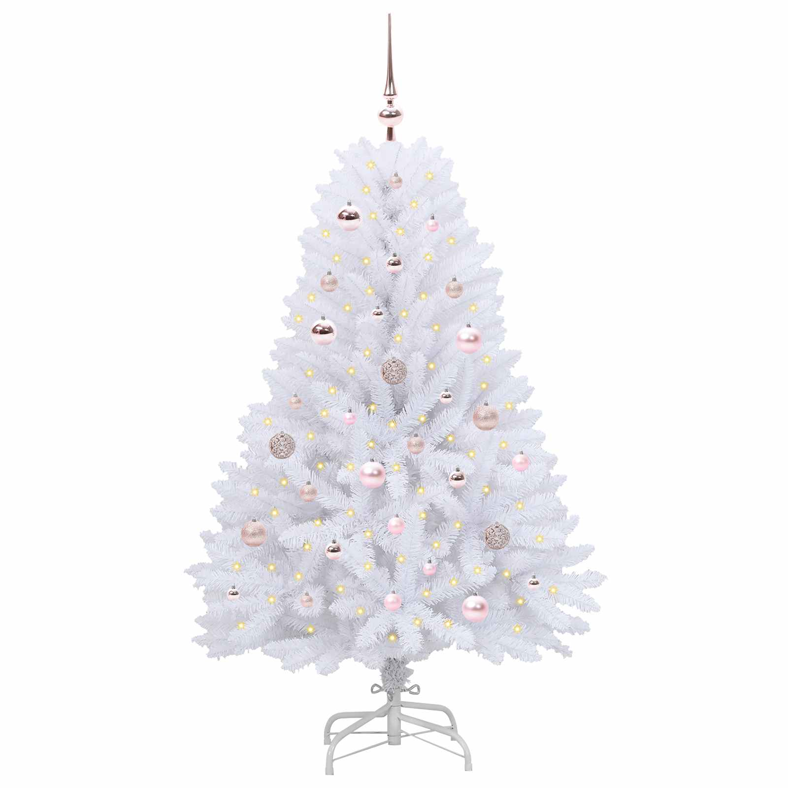 Kunstlik kokkupandav jõulupuu Valge 150 cm PVC ja teras