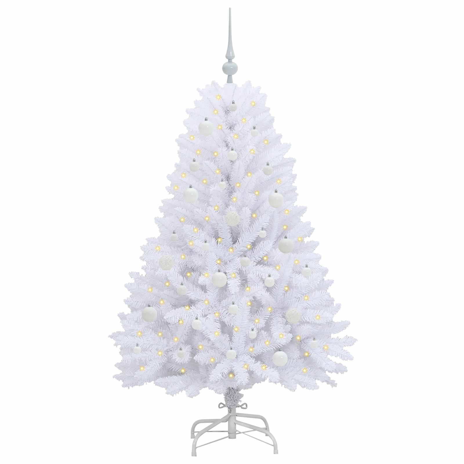 Kunstlik kokkupandav jõulupuu Valge 150 cm PVC ja teras