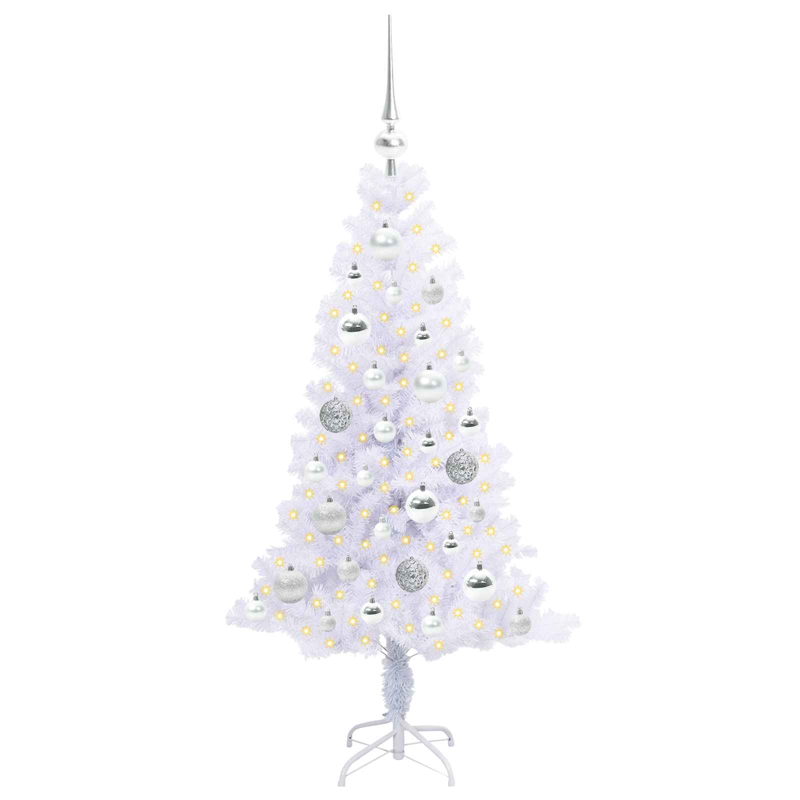 Tehisjõulupuu koos 150 LED-iga Valge 120 cm PVC ja teras
