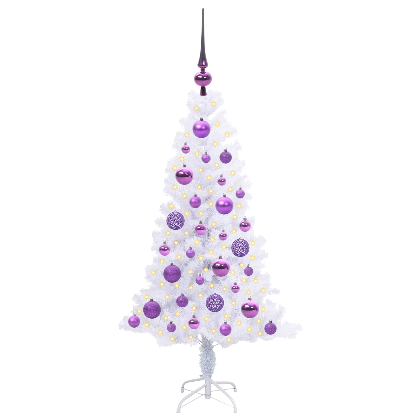 Tehisjõulupuu koos 150 LED-iga Valge 120 cm PVC ja teras