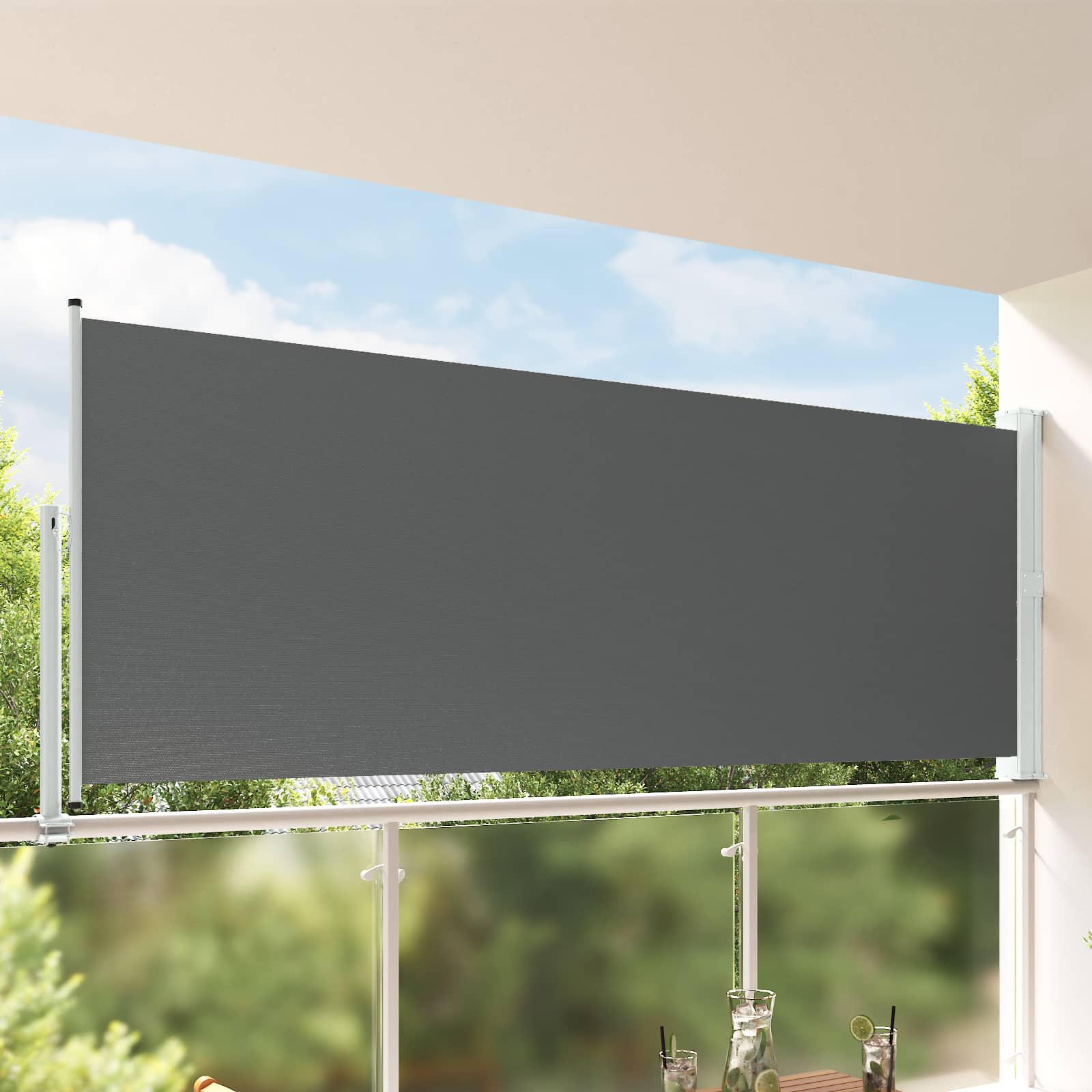 Külgmarkiis 140 x 300 cm 100% polüester, raua ja terase segu