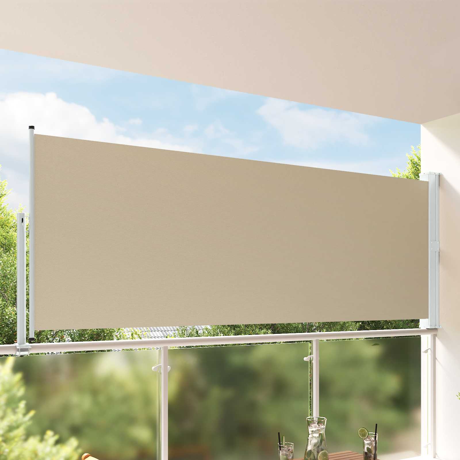 Külgmarkiis 160 x 300 cm 100% polüester, raua ja terase segu