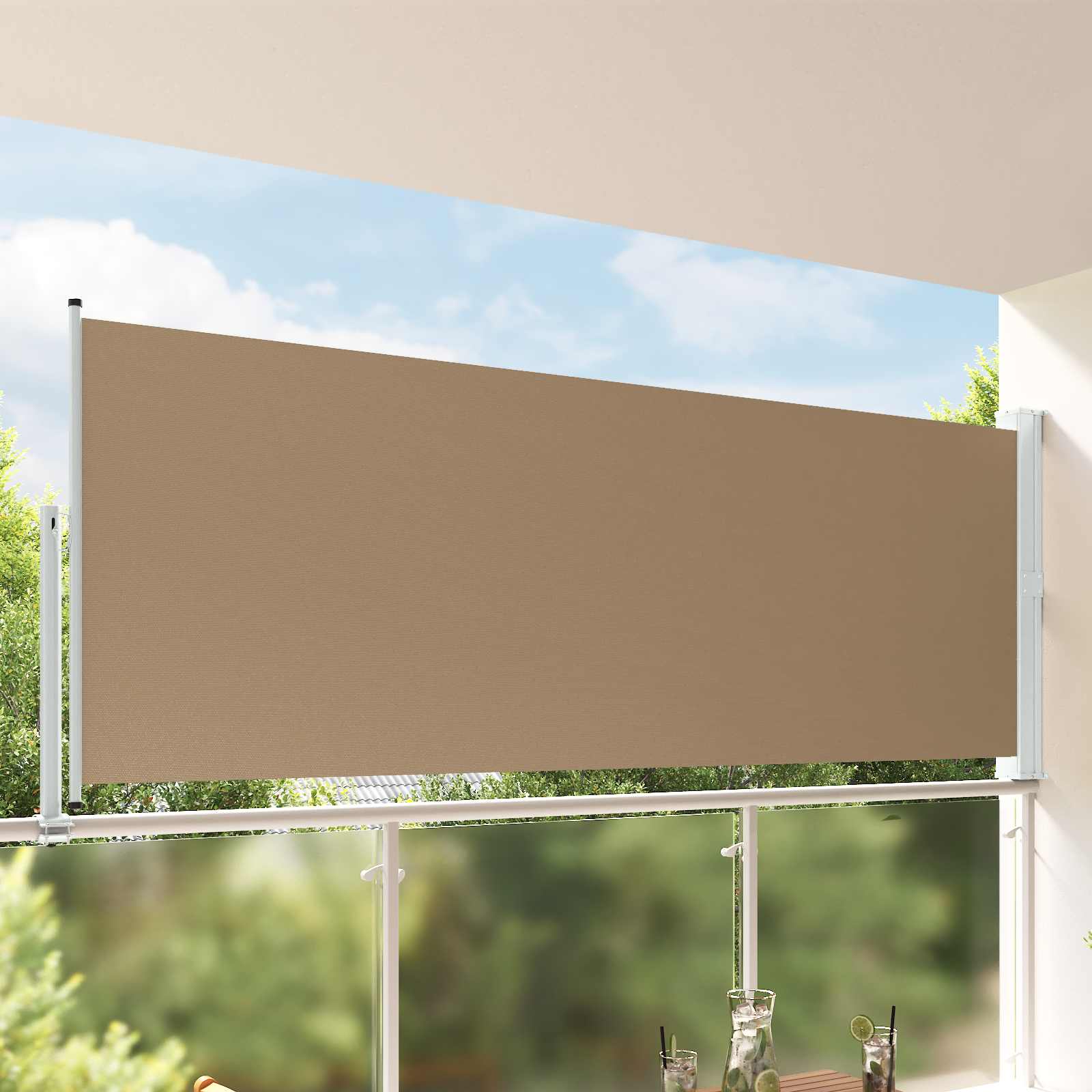 Külgmarkiis 160 x 300 cm 100% polüester, raua ja terase segu