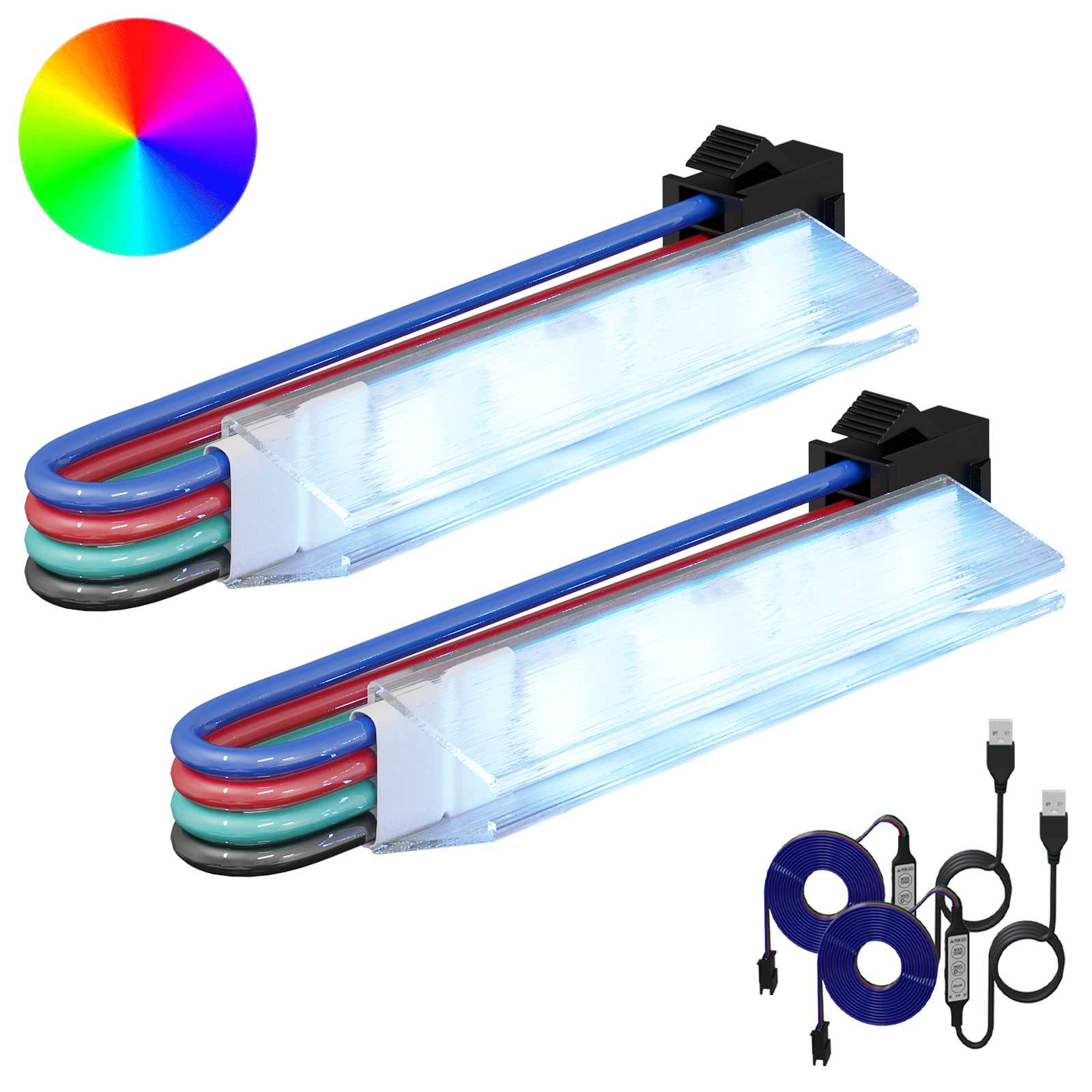 LED Ribad 2 tk Must ja Valge Vask ja plastik