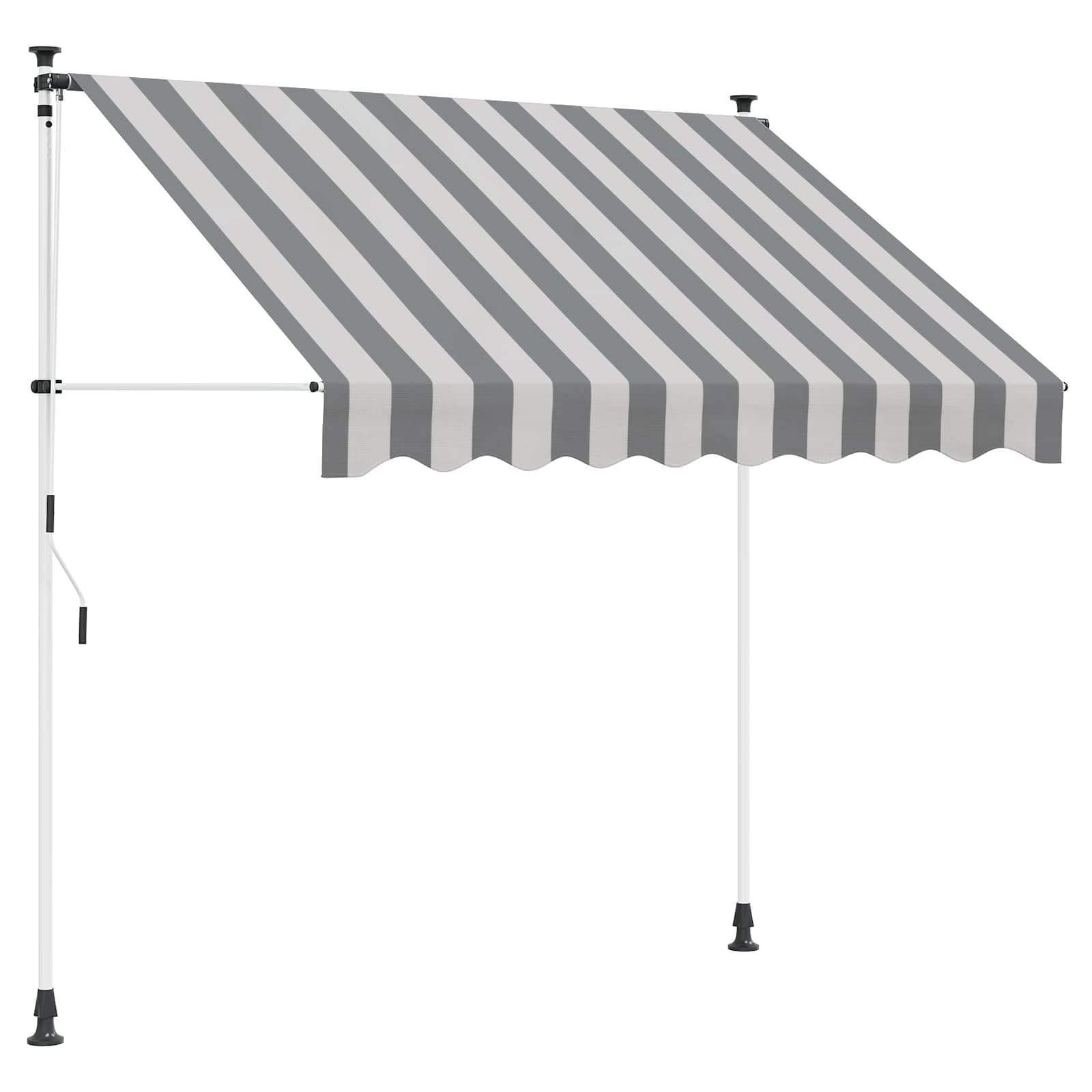 Manuaalne kokkuklapitav varikatus Anthracite ja valge 400 cm