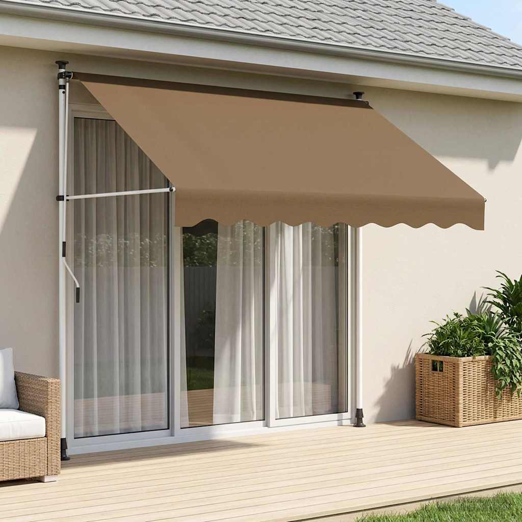 Manuaalne kokkuklapitav varikatus Beež 150 cm