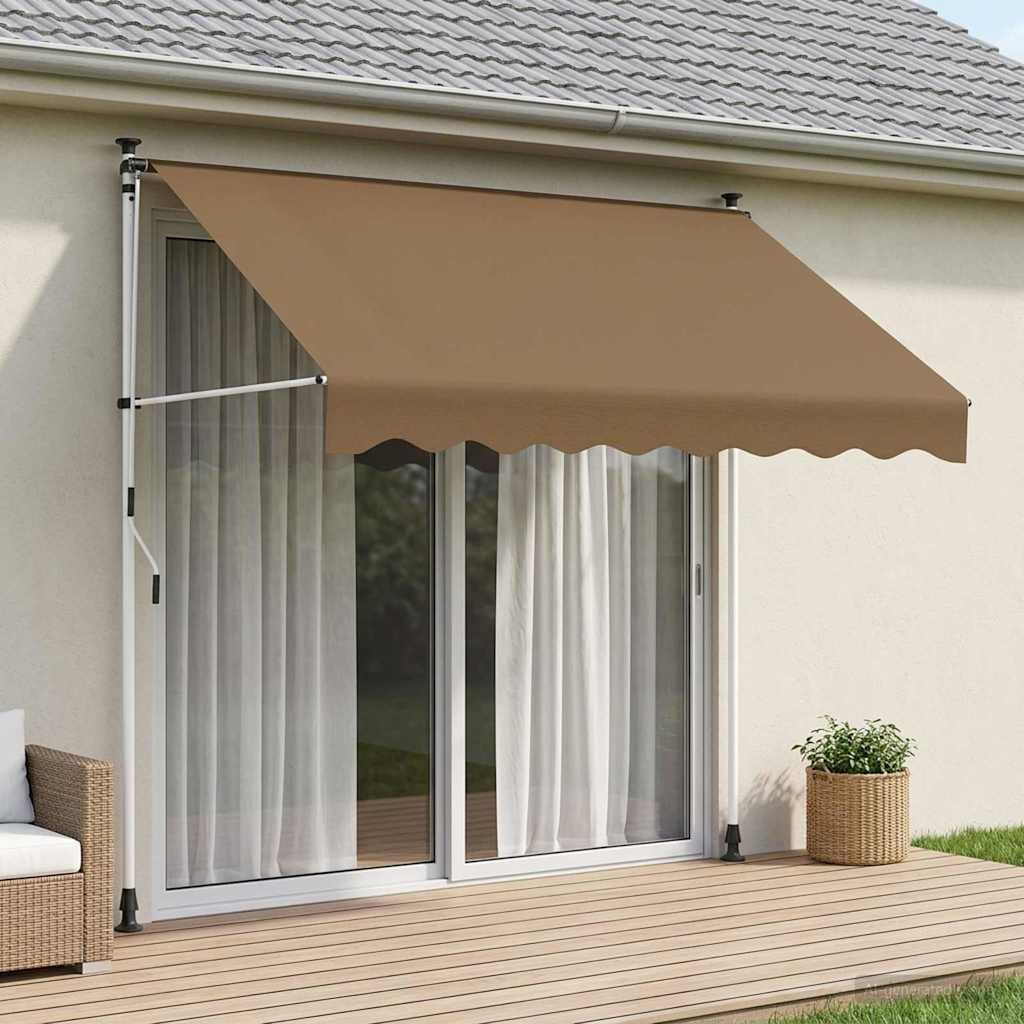 Manuaalne kokkuklapitav varikatus Beež 350 cm