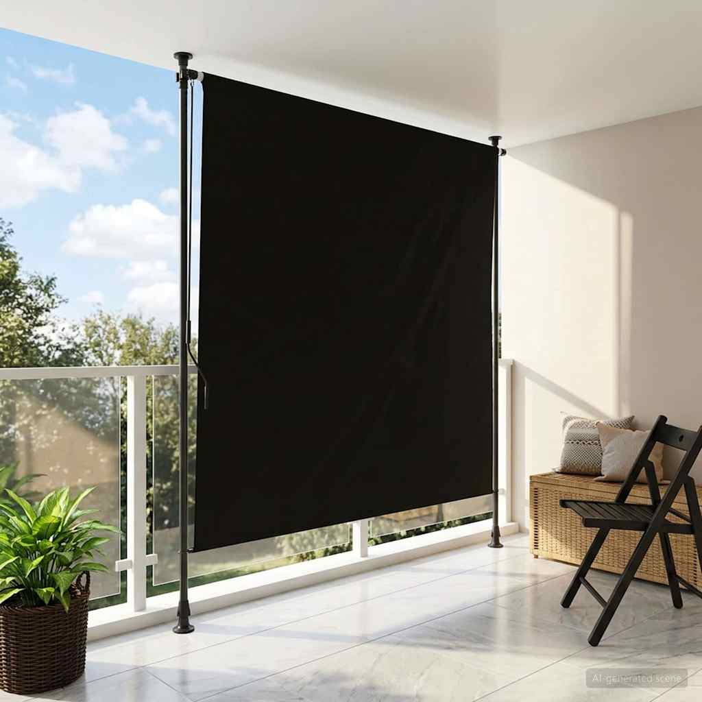 Välis Rulli Kardin Must 120 x 270 cm