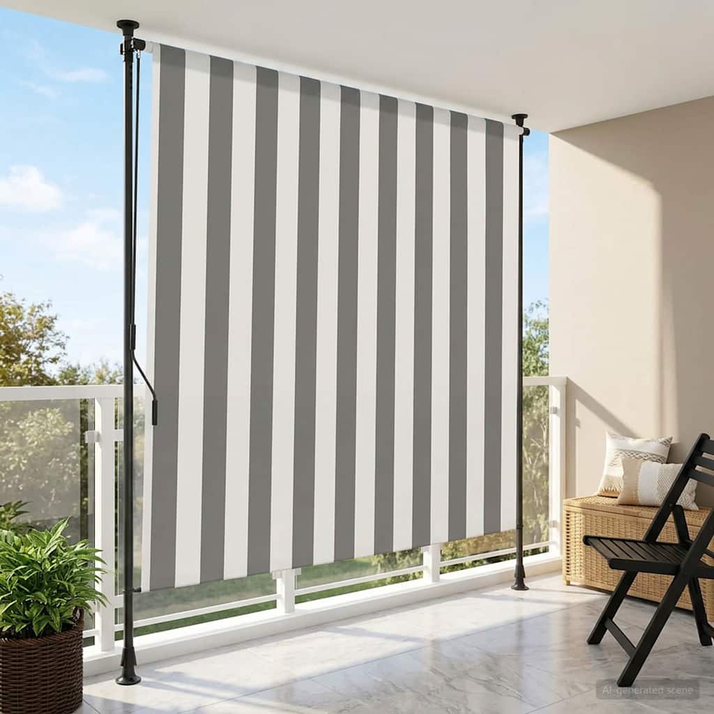 Välis Rulli Kardin Anthracite ja valge 100 x 270 cm
