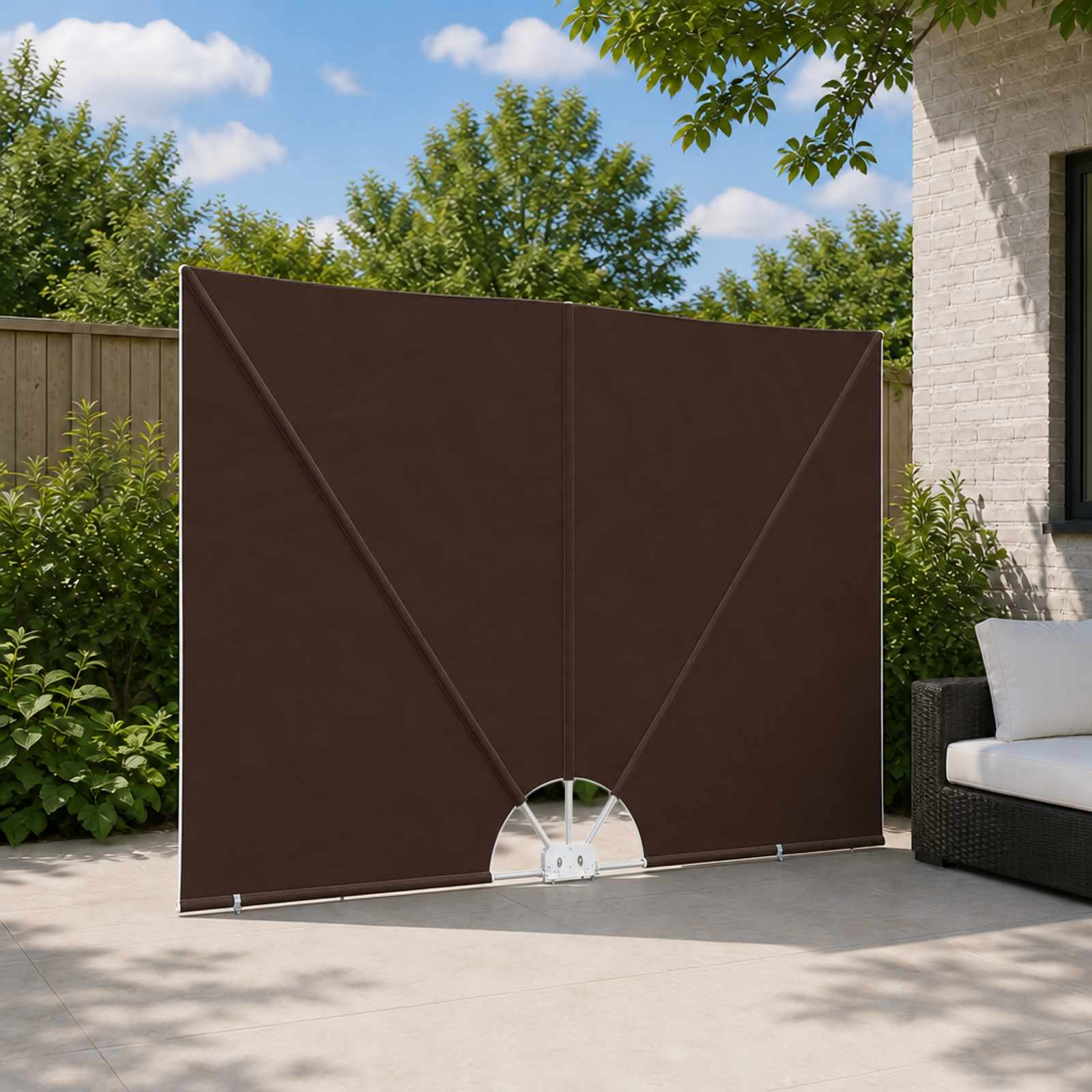 Balcony Privacy Screen Ristkülik 240 x 160 cm Polüester Pruun