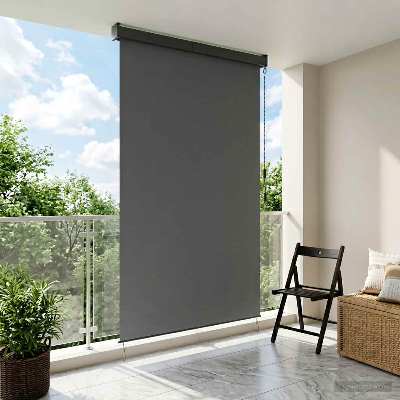 Rulookardin Helehall 60 x 250 cm Kangas ja Alumiinium
