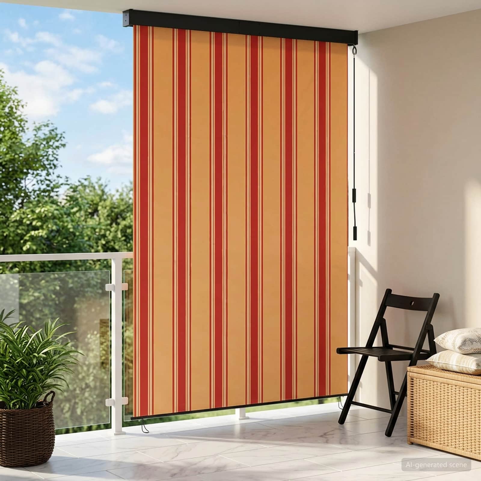 Rulookardin Mitmevärviline 100 x 250 cm Kangas ja Alumiinium