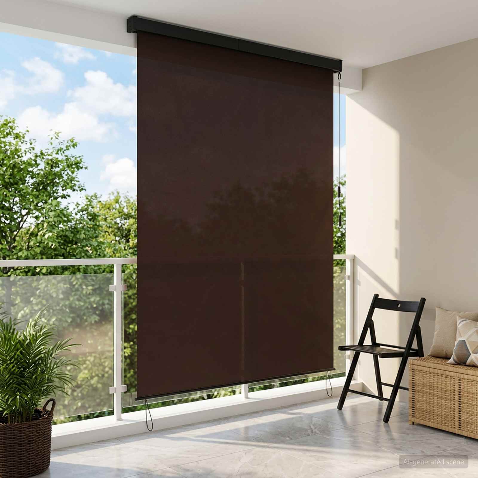 Rulookardin Pruun 140 x 250 cm Kangas ja Alumiinium