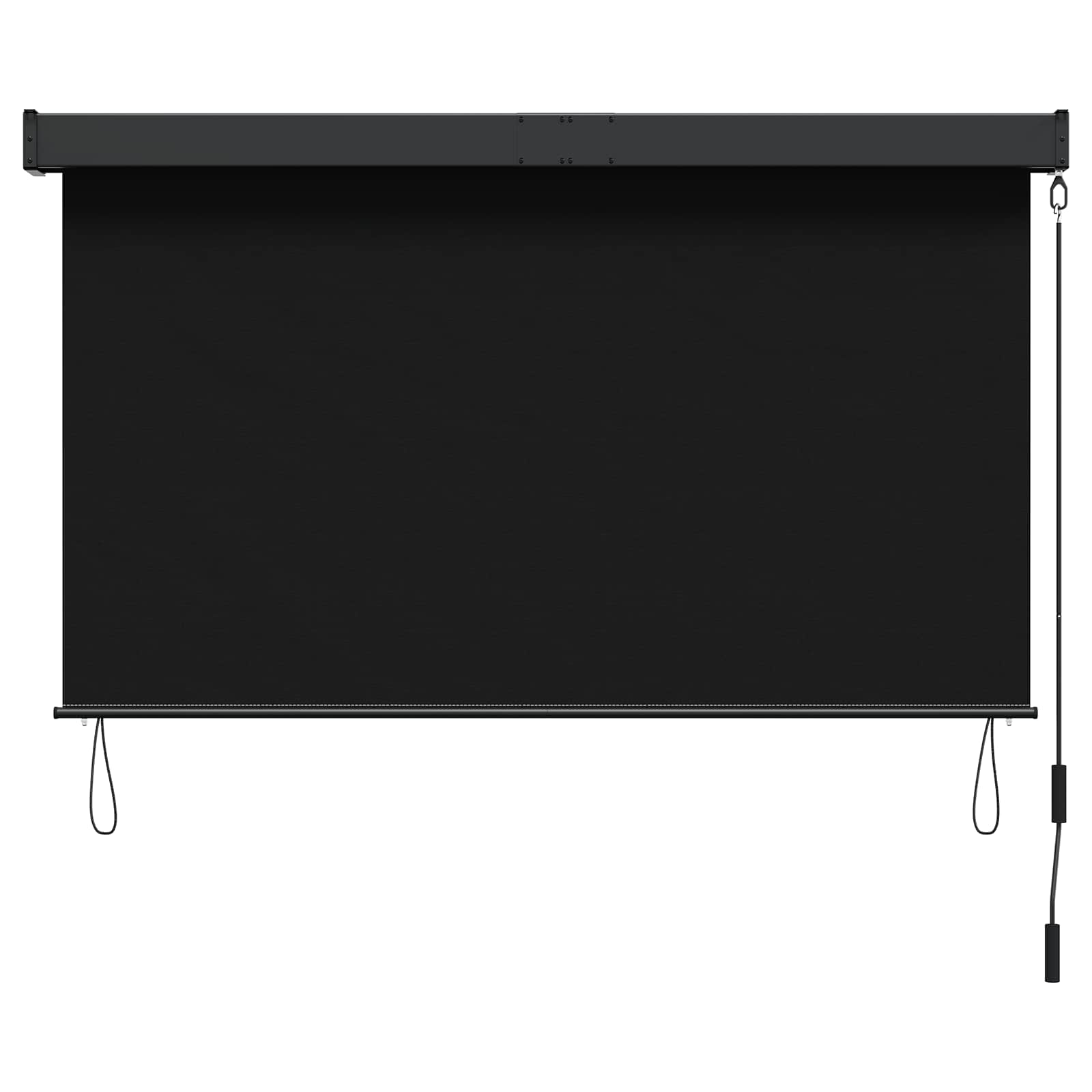 Rulookardin Must 160 x 250 cm Kangas ja Alumiinium