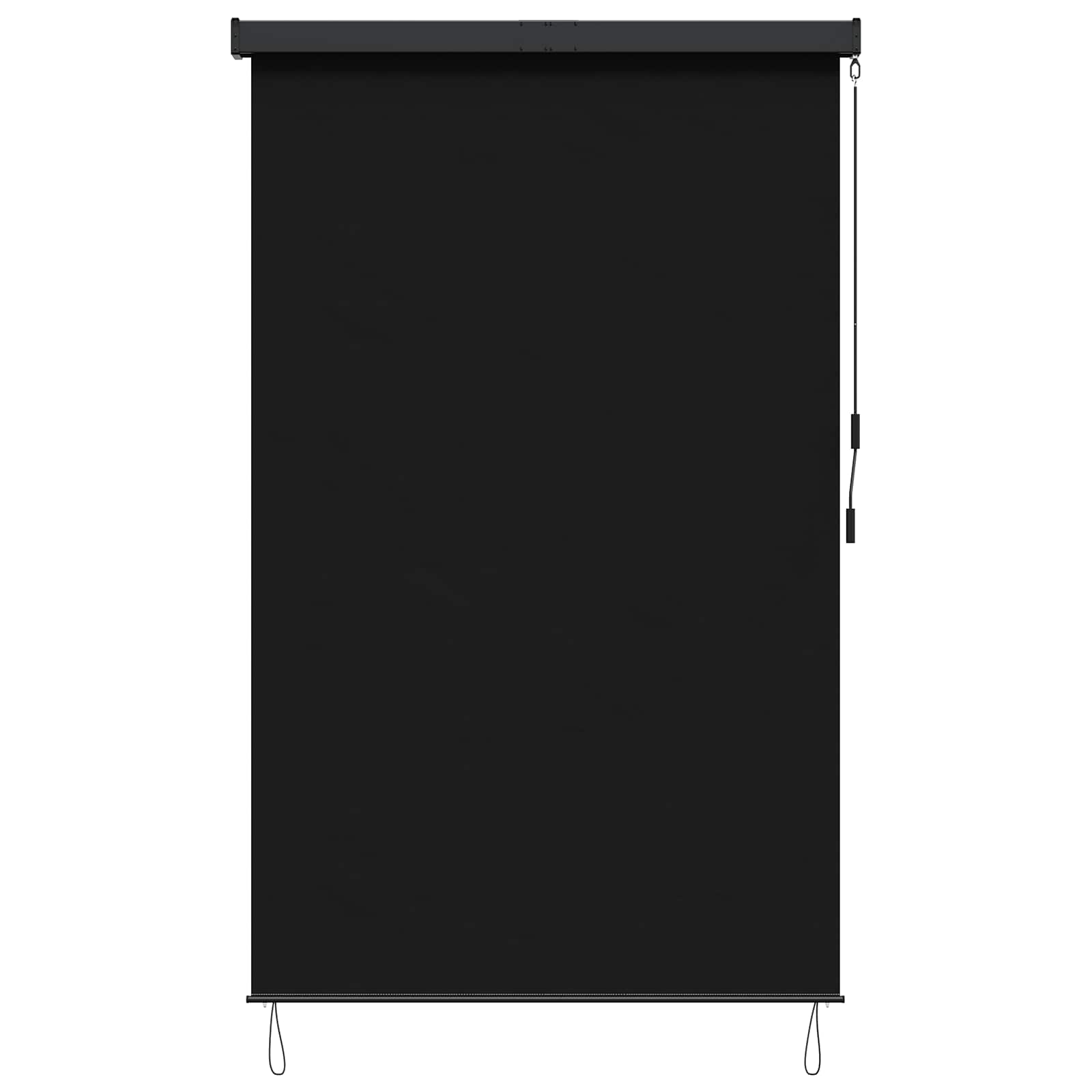Rulookardin Must 160 x 250 cm Kangas ja Alumiinium