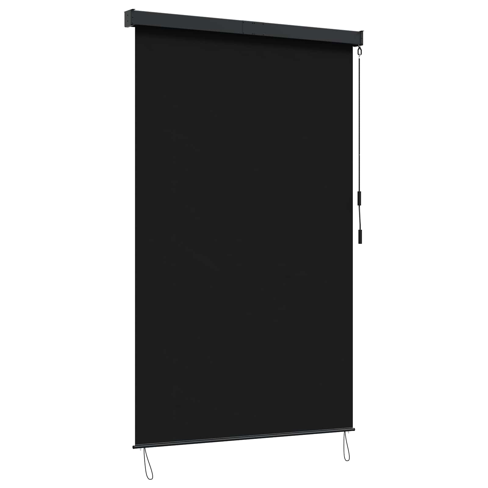 Rulookardin Must 180 x 250 cm Kangas ja Alumiinium
