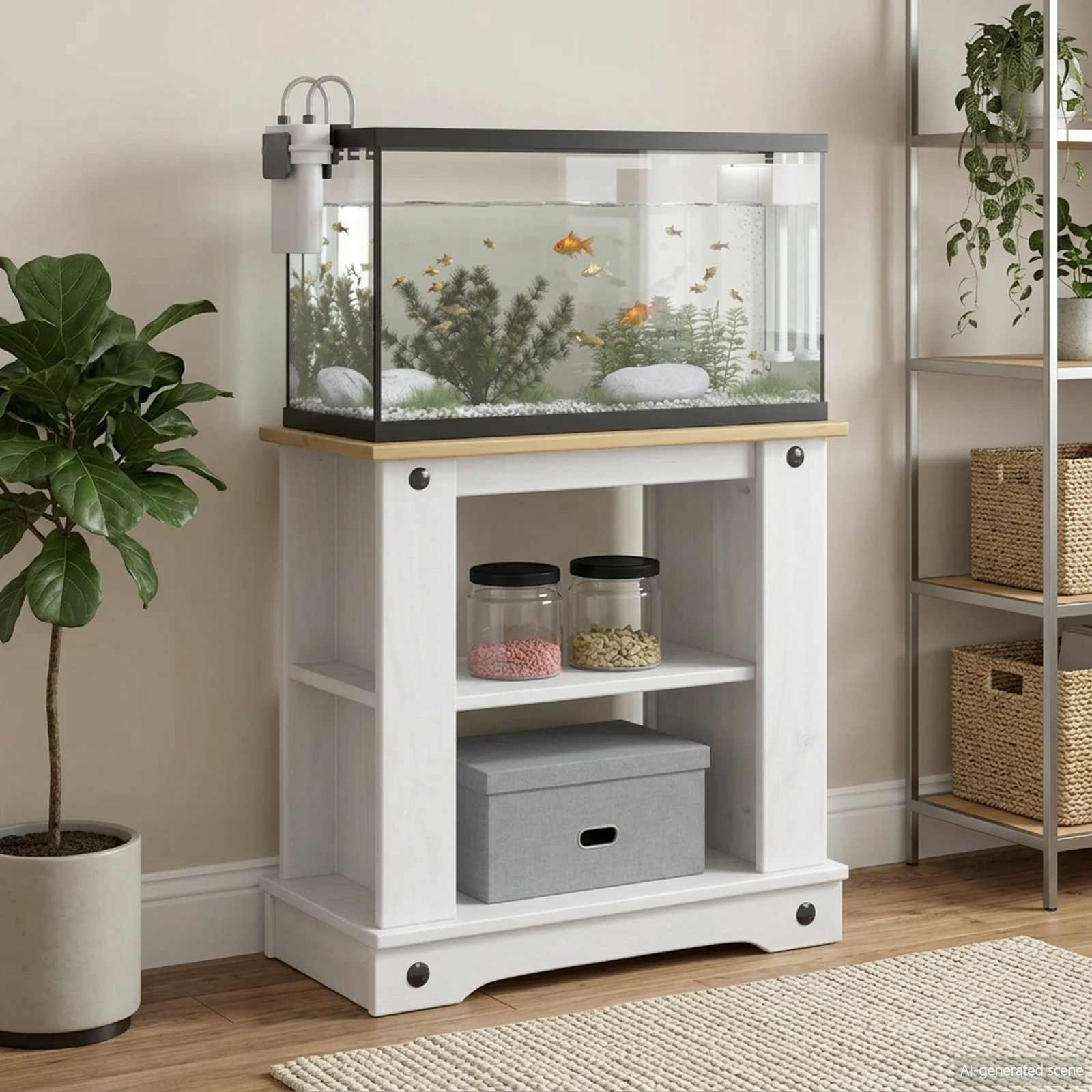 Akvaariumi alus CORONA Valge ja pruun 60 x 30 x 60 cm 150 kg