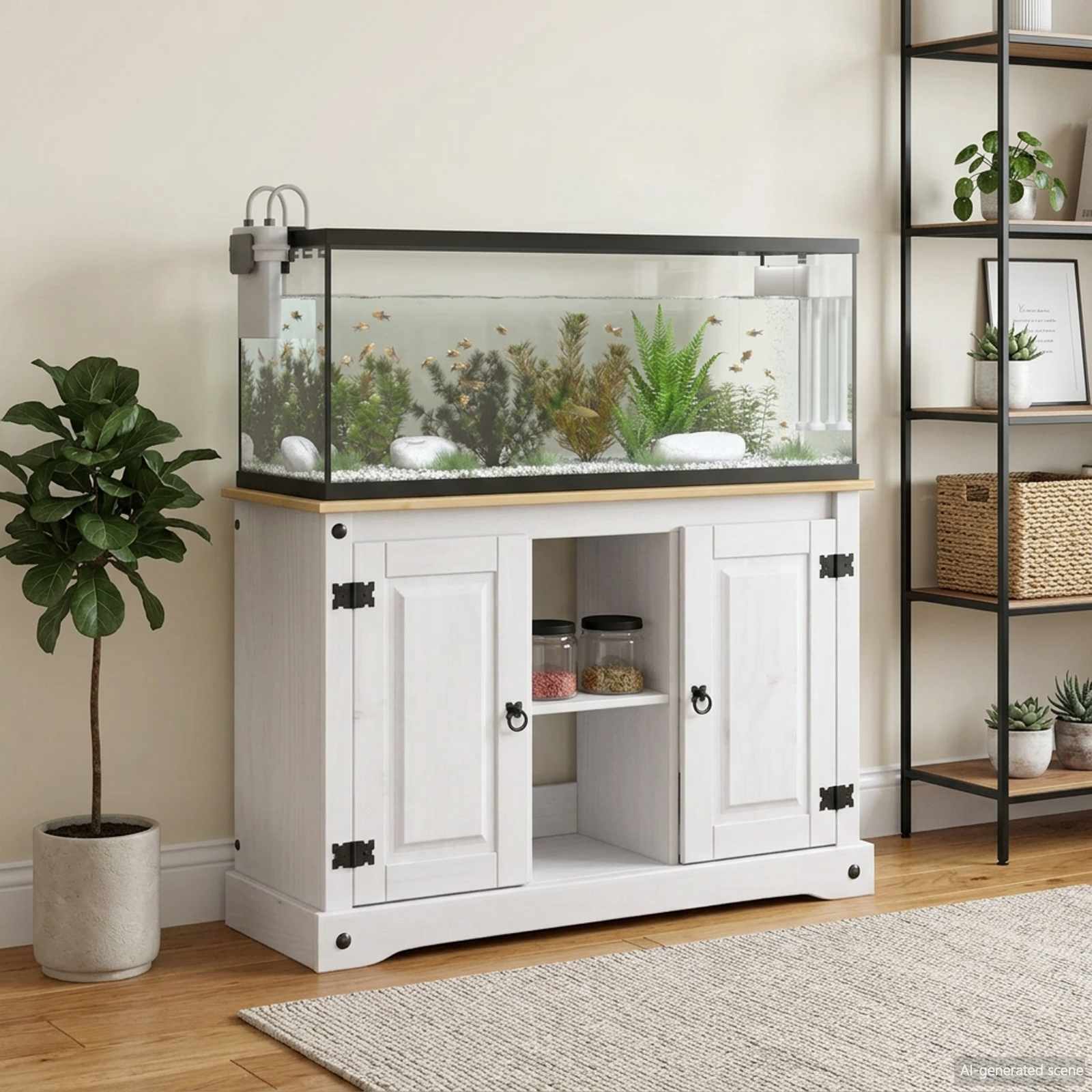 Akvaariumi alus CORONA Valge ja pruun 101,5 x 37 x 73 cm 300 kg