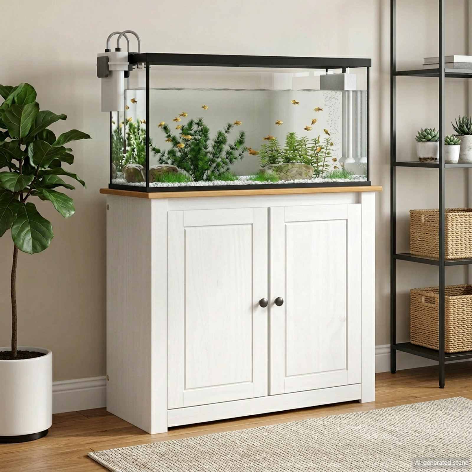 Akvaariumi alus PANAMA Valge ja pruun 81 x 36 x 73 cm 250 kg