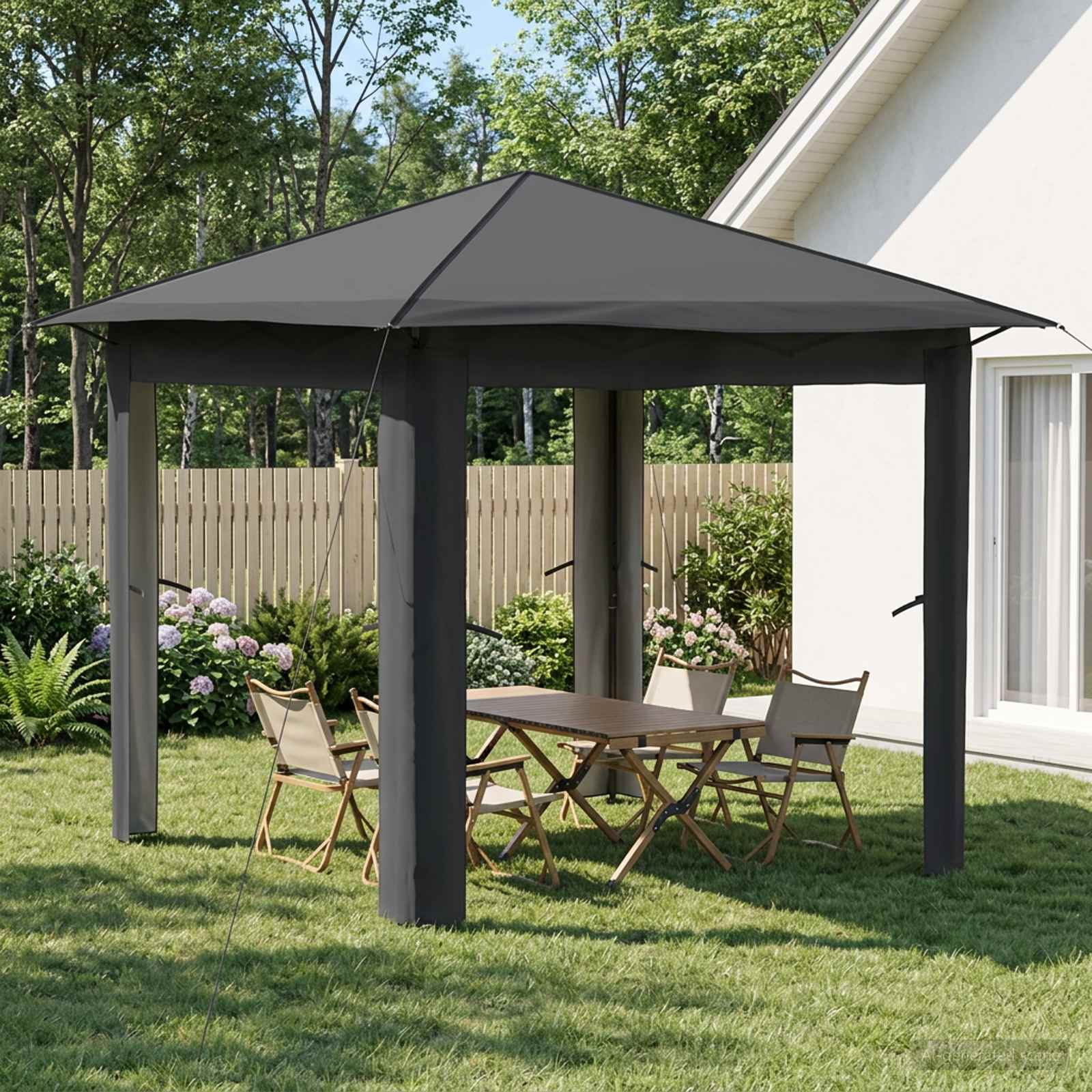 Gazebo ilma külgseinata 2,6 x 2,6 m Helehall ja antratsiit