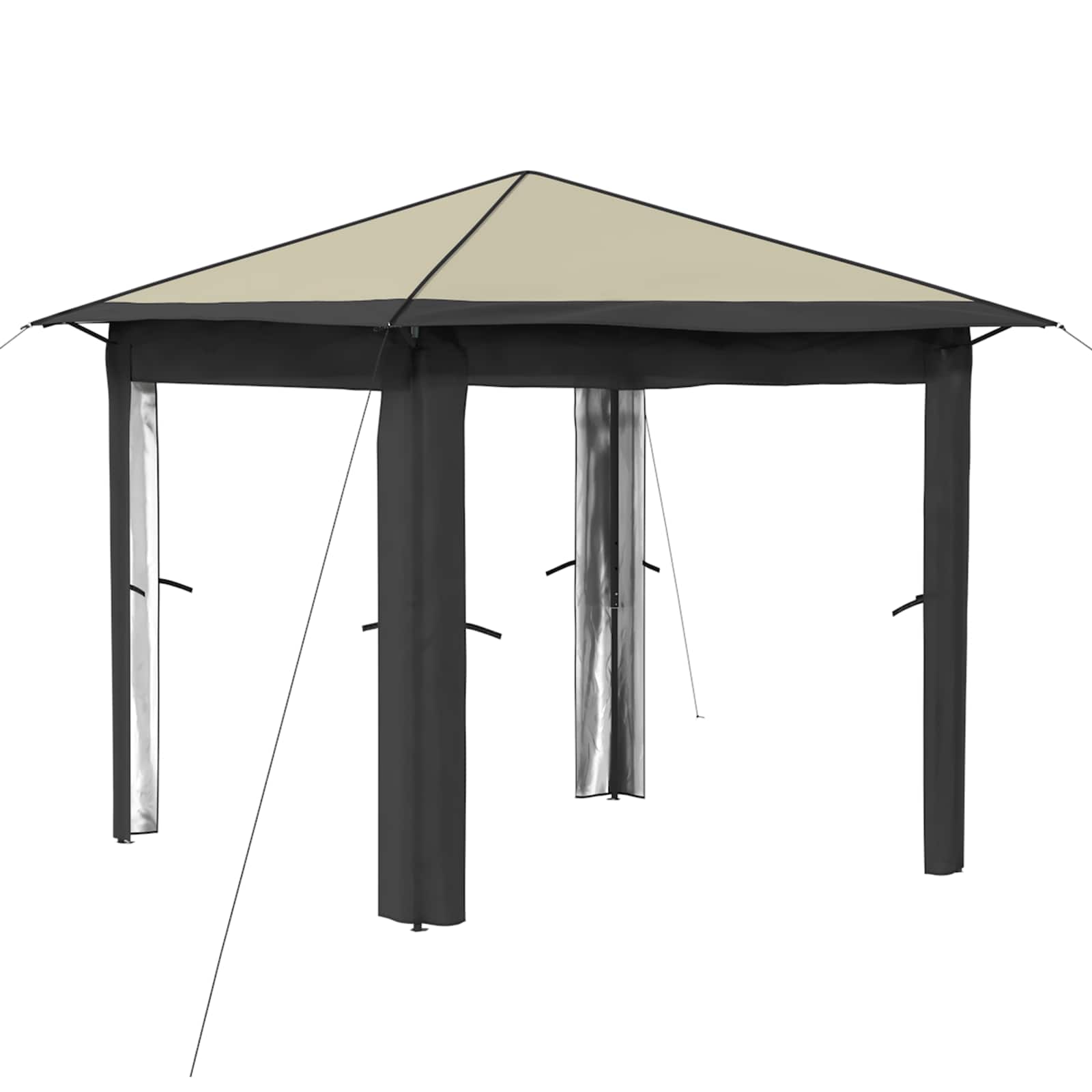 Gazebo ilma külgseinata 2,6 x 2,6 m Kreem ja antriit