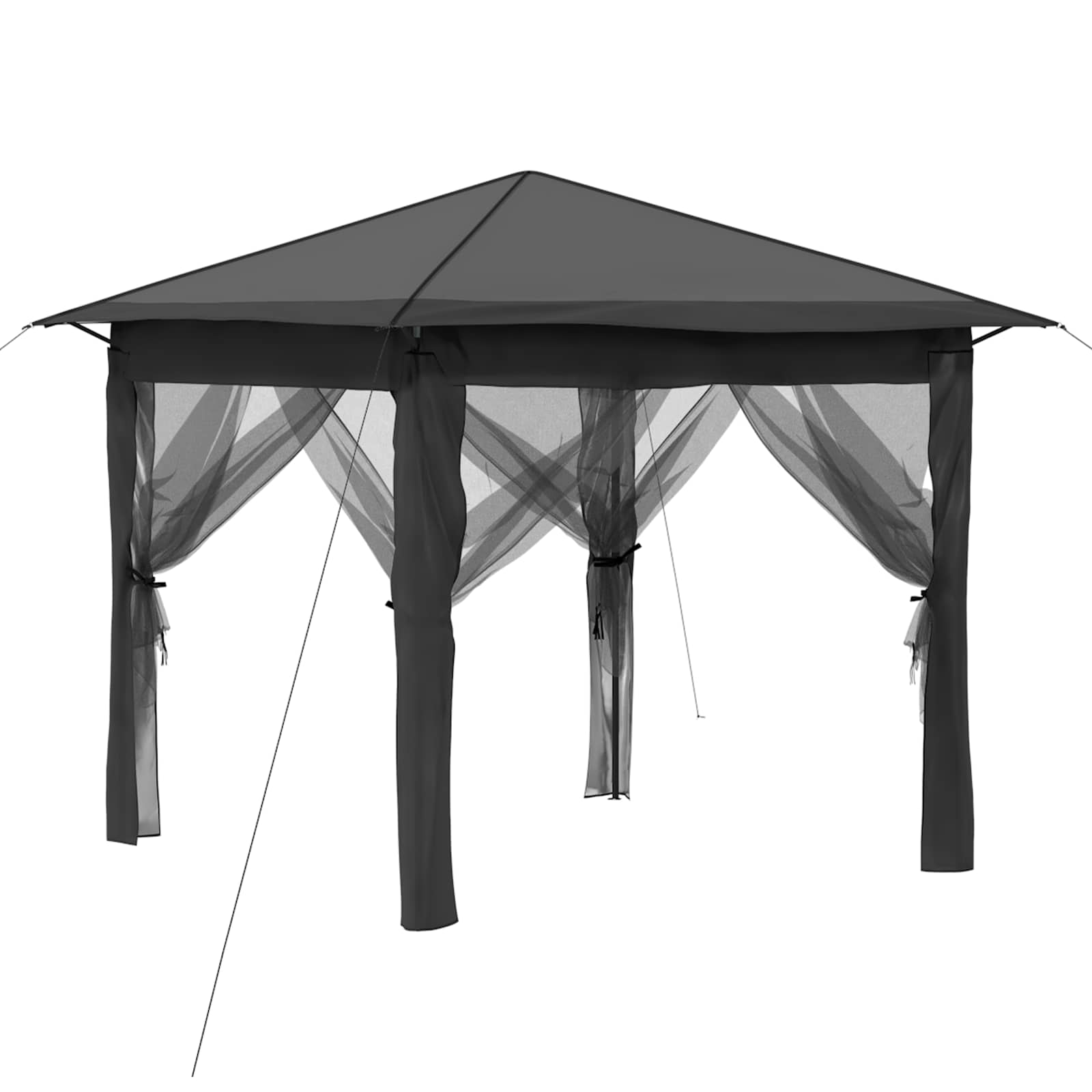 Gazebo nelja külgseina ka 2,6 x 2,6 m Helehall ja antratsiit