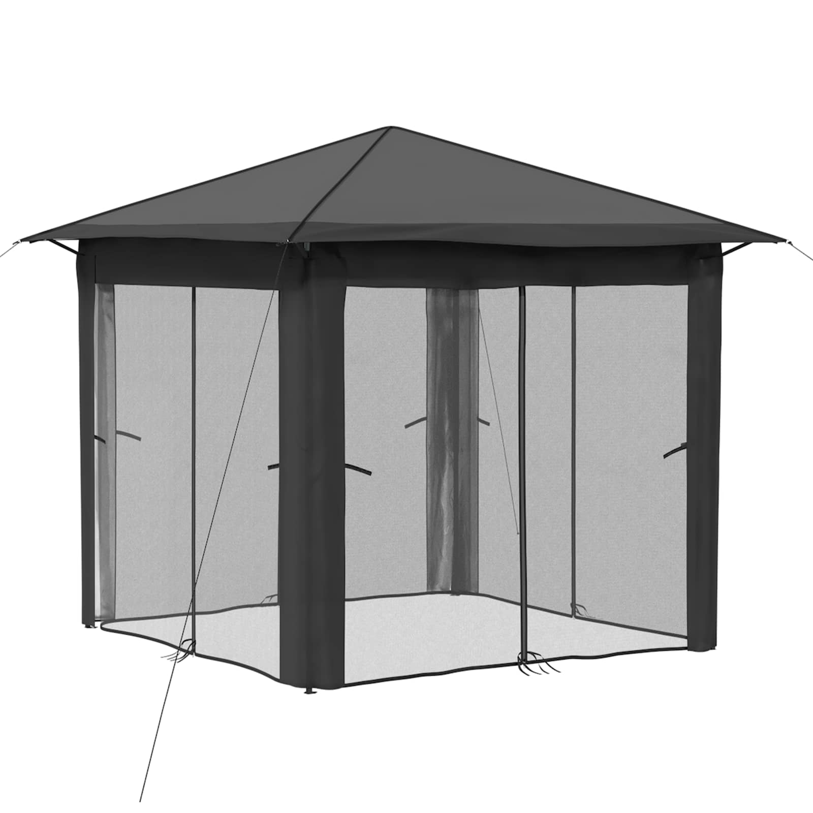 Gazebo nelja külgseina ka 2,6 x 2,6 m Helehall ja antratsiit