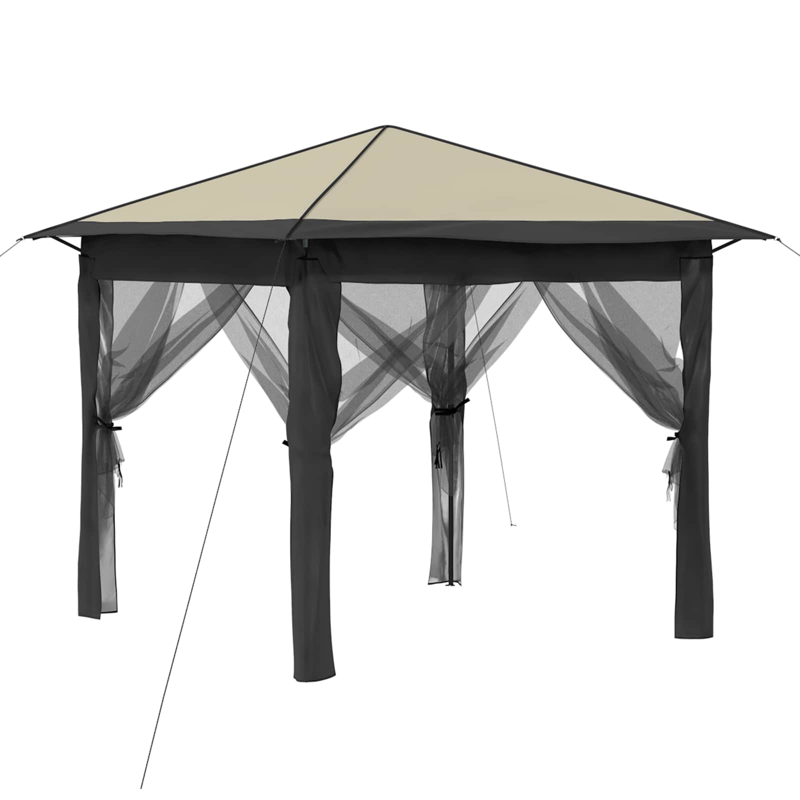 Gazebo nelja külgseina ka 2,6 x 2,6 m Kreem ja antriit