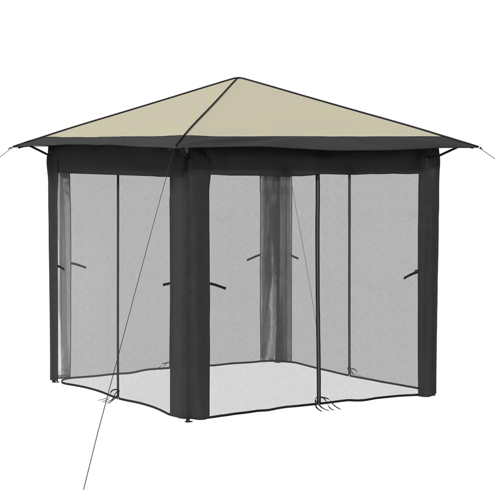 Gazebo nelja külgseina ka 2,6 x 2,6 m Kreem ja antriit