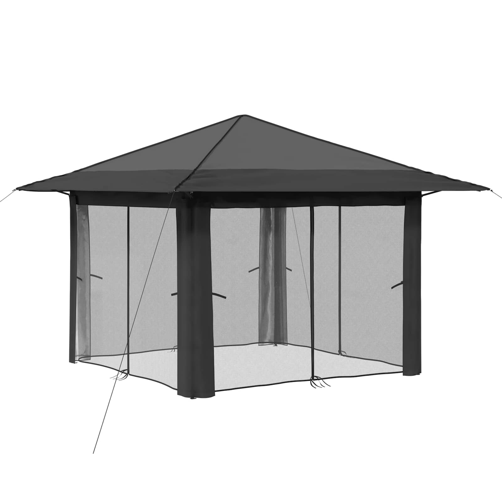 Gazebo nelja külgseina ka 3,3 x 3,3 m Helehall ja antratsiit