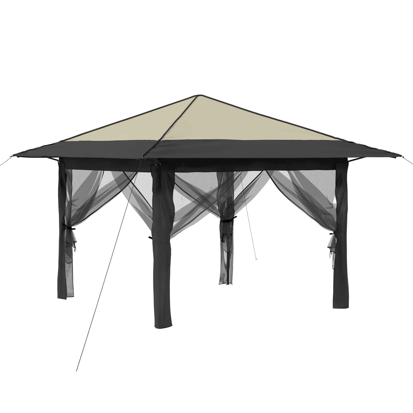 Gazebo nelja külgseina ka 3,3 x 3,3 m Kreem ja antriit