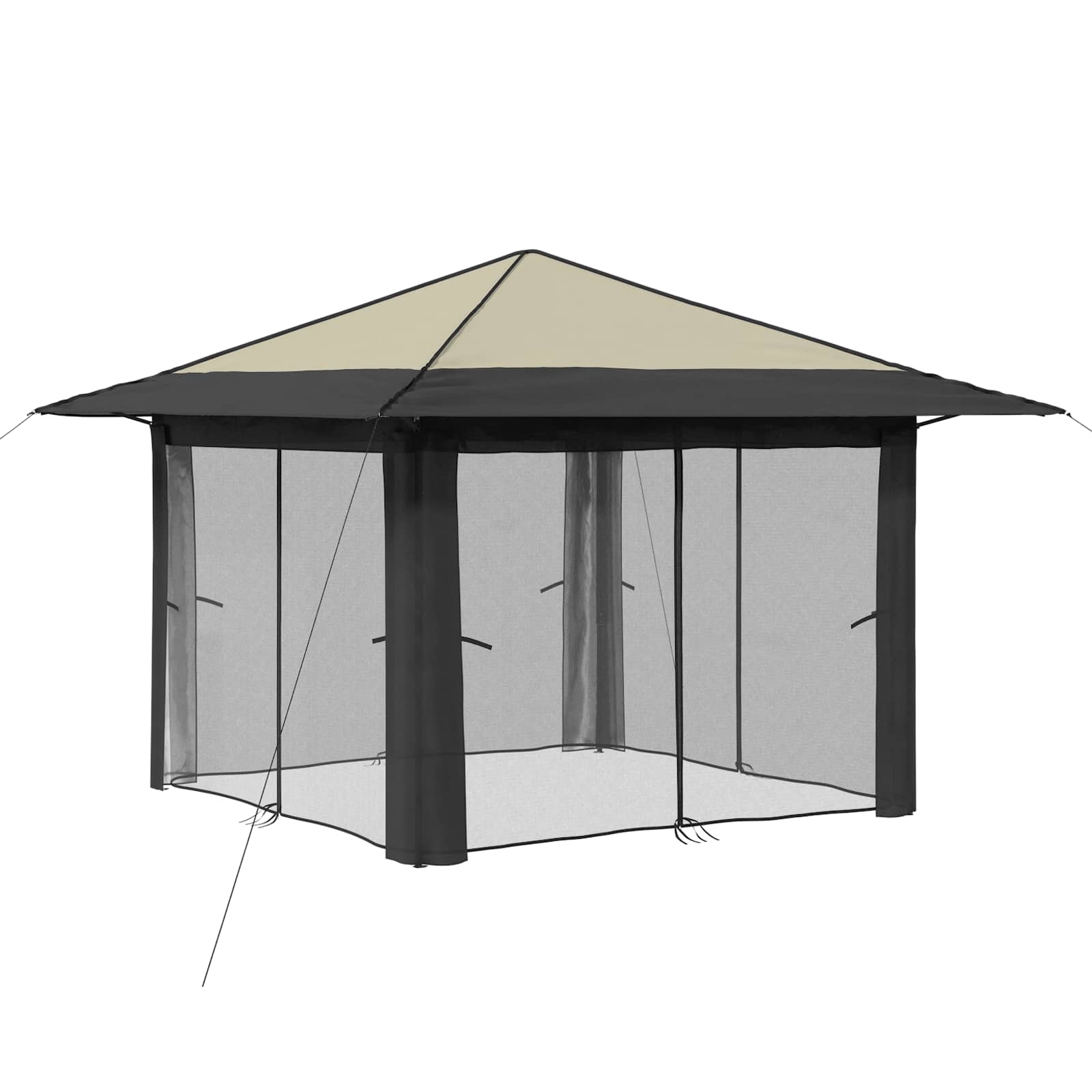 Gazebo nelja külgseina ka 3,3 x 3,3 m Kreem ja antriit