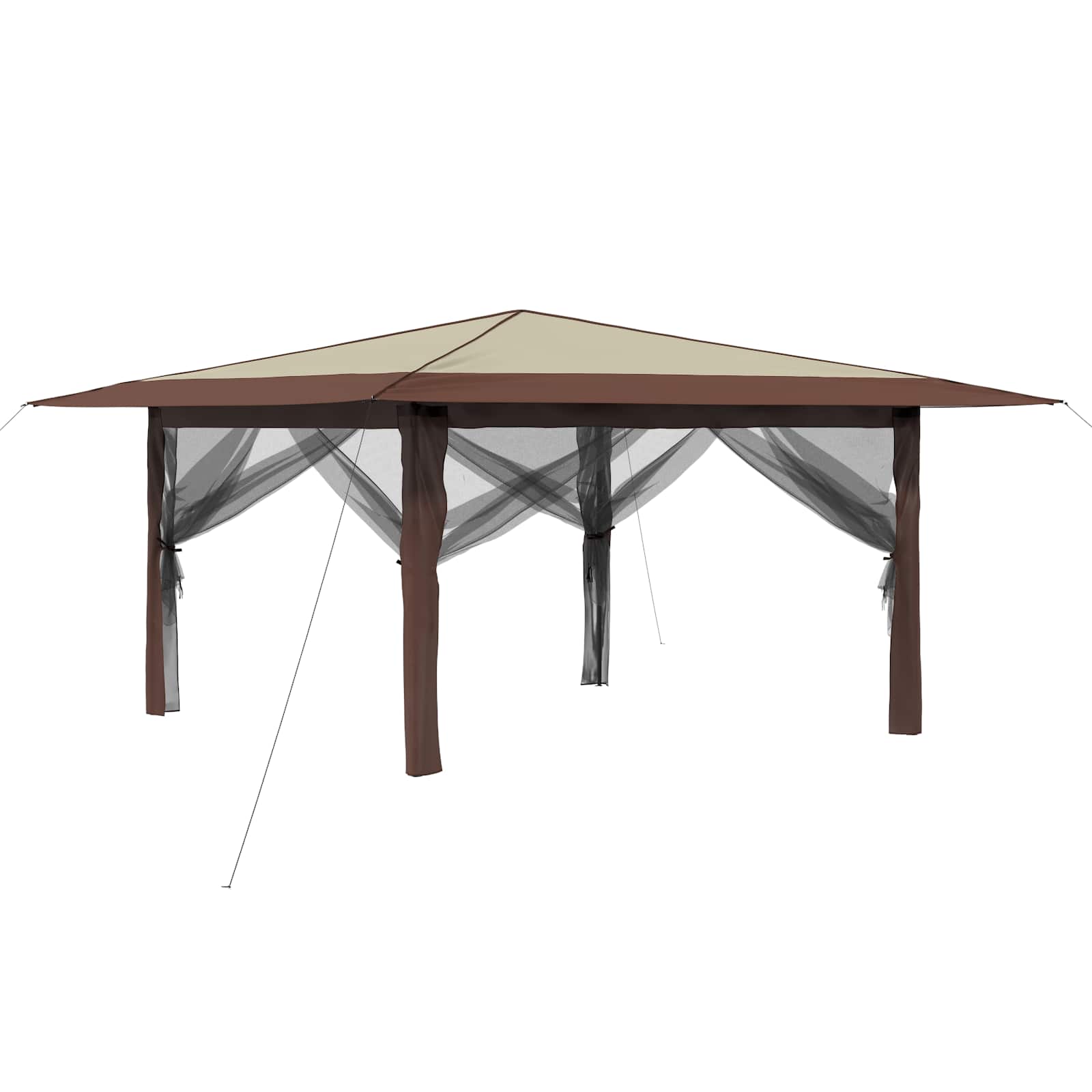 Gazebo 4 külgseinaga 4 x 4 m Kreem ja pruun