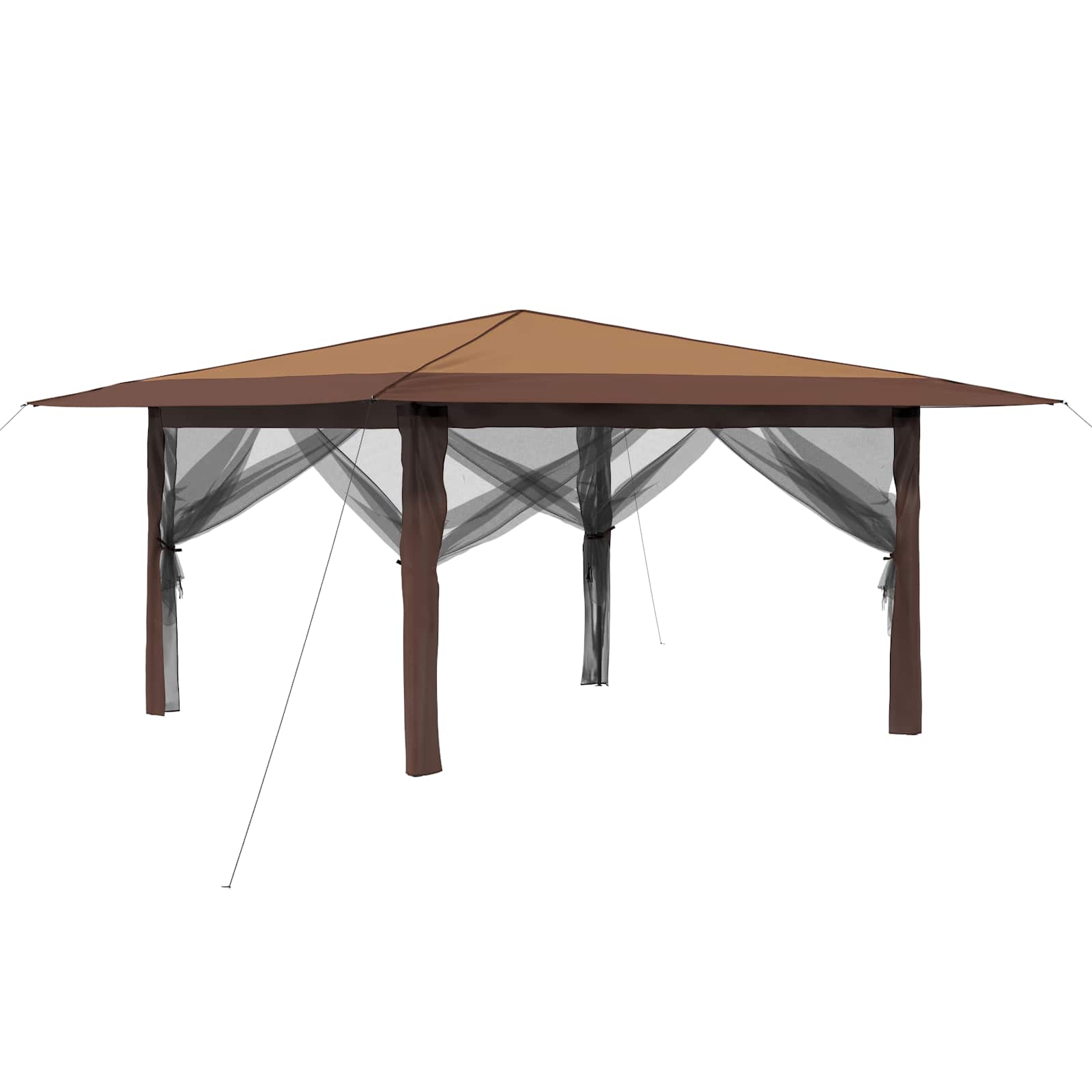 Gazebo 4 külgseinaga 4 x 4 m Bež ja pruun