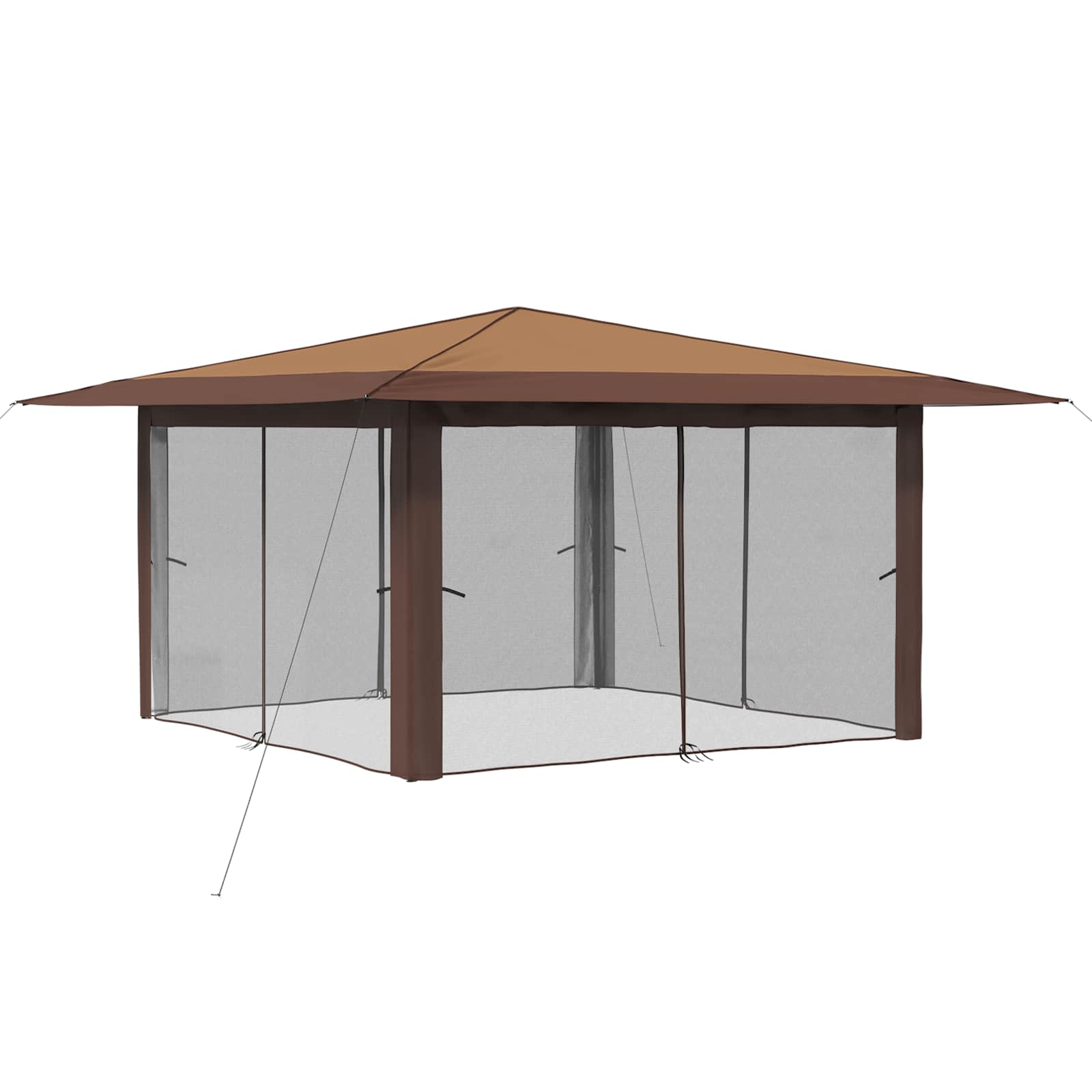 Gazebo 4 külgseinaga 4 x 4 m Bež ja pruun