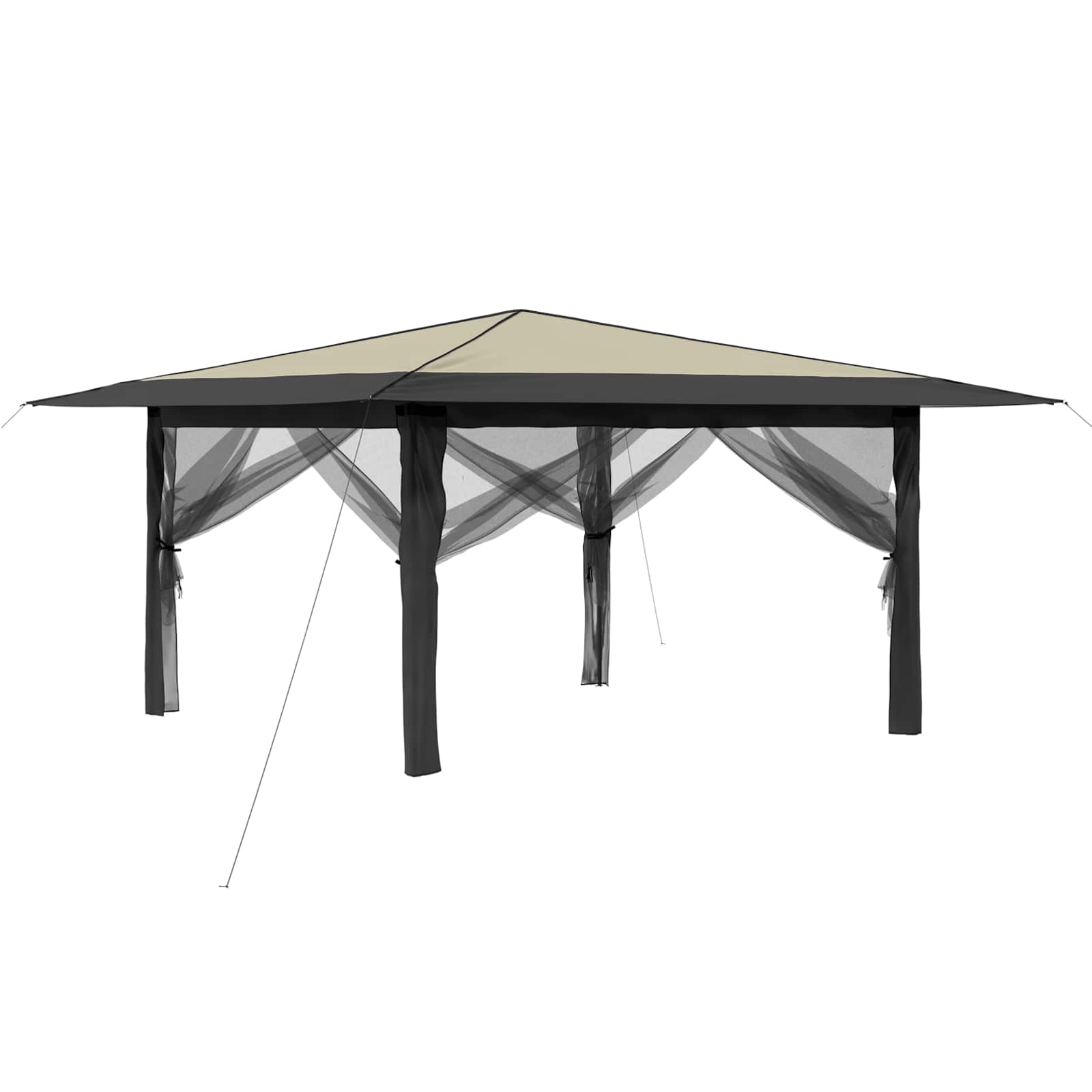 Gazebo 4 külgseinaga 4 x 4 m Kreem ja antriit